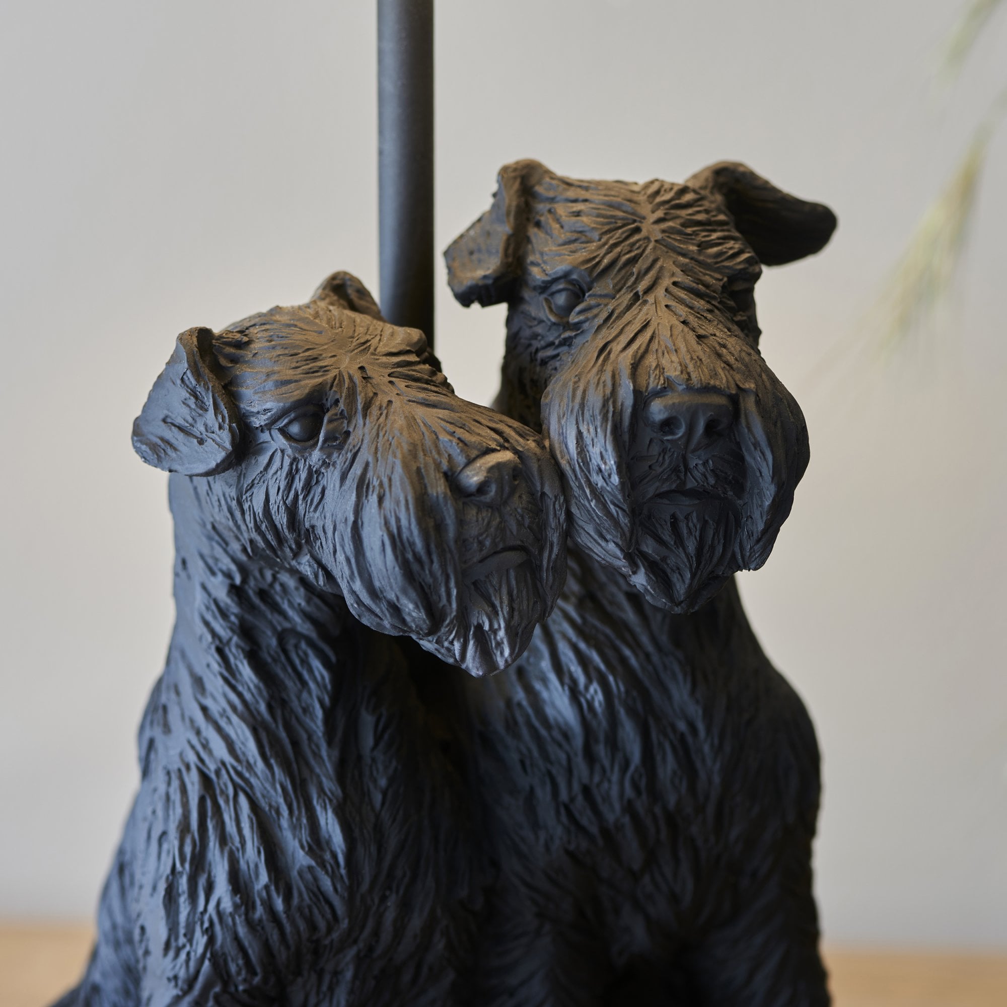 Endon Westie Single Table Light - Matt Black & Natural Linen