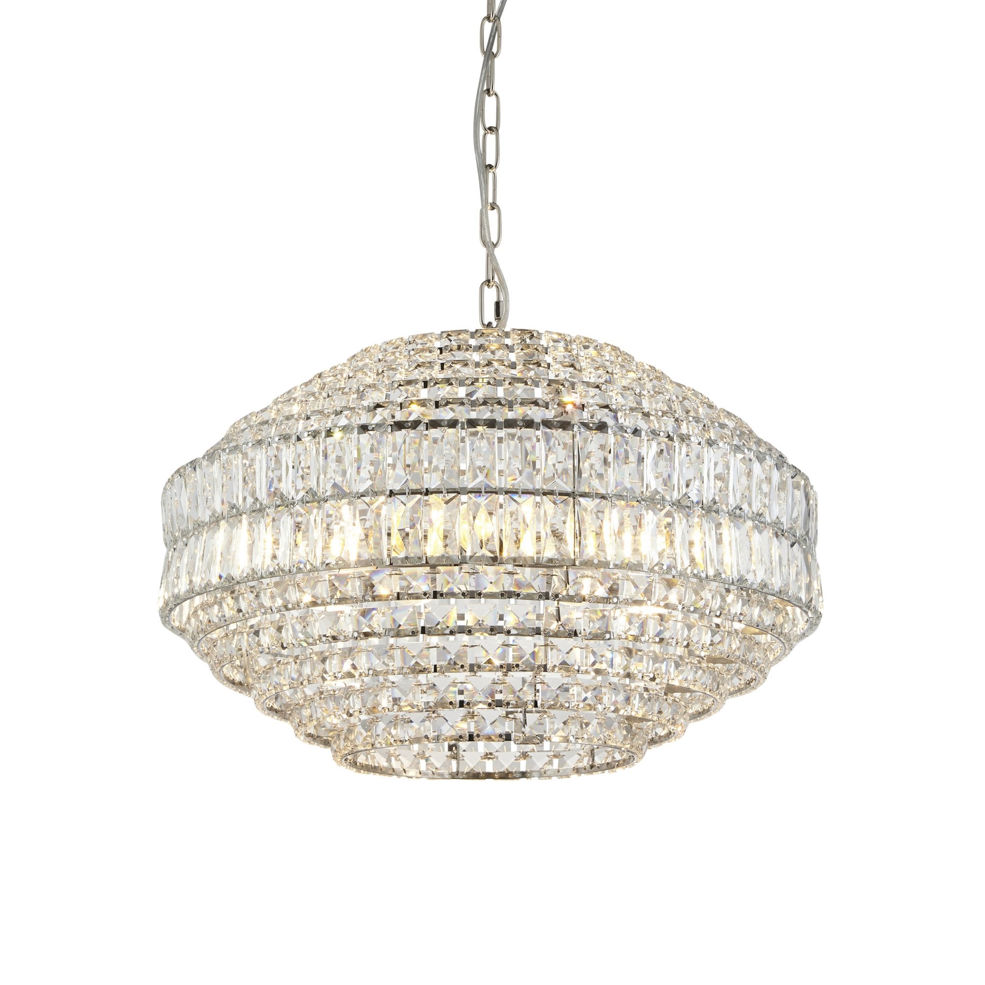 Utopia Celestial 5 Light Pendant - Bright Nickel Plate & Clear Crystal