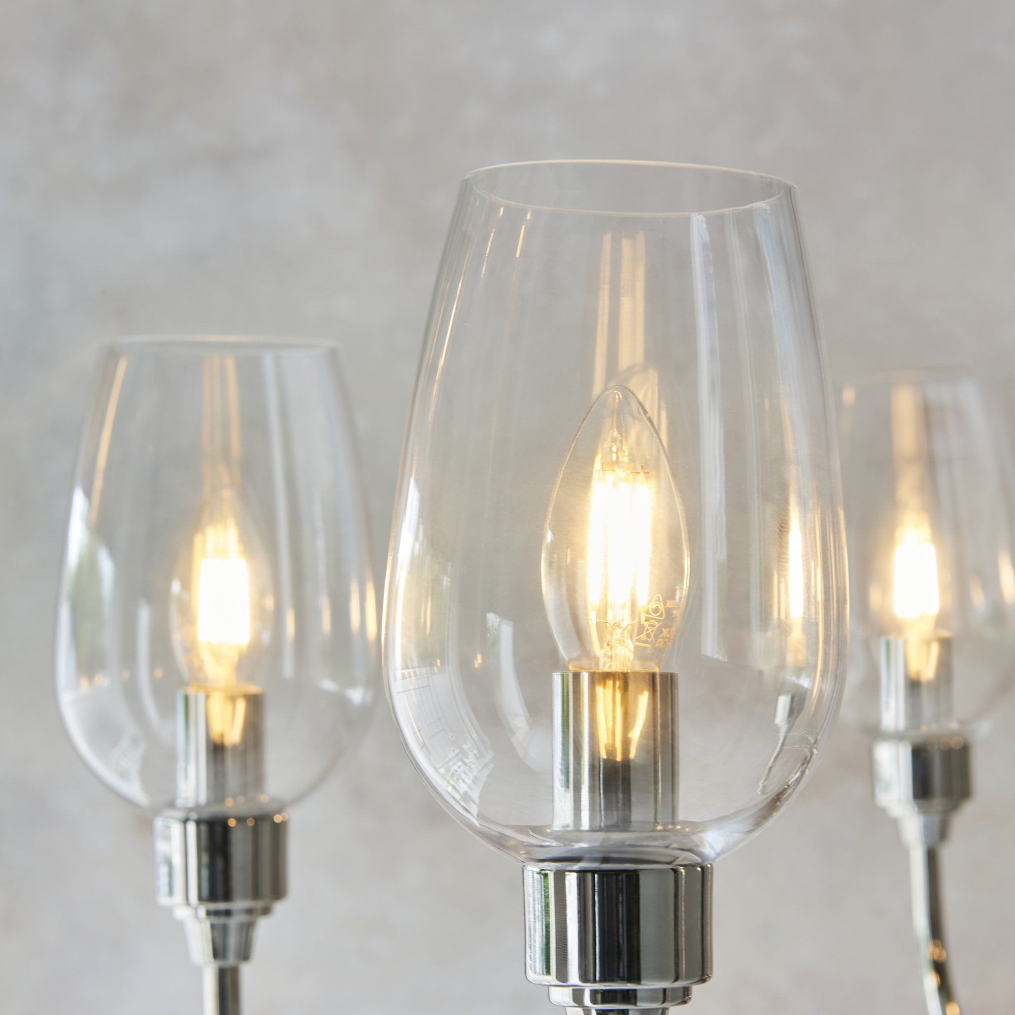 Utopia Walton 6 Light Pendant - Bright Nickel Plate & Clear Glass