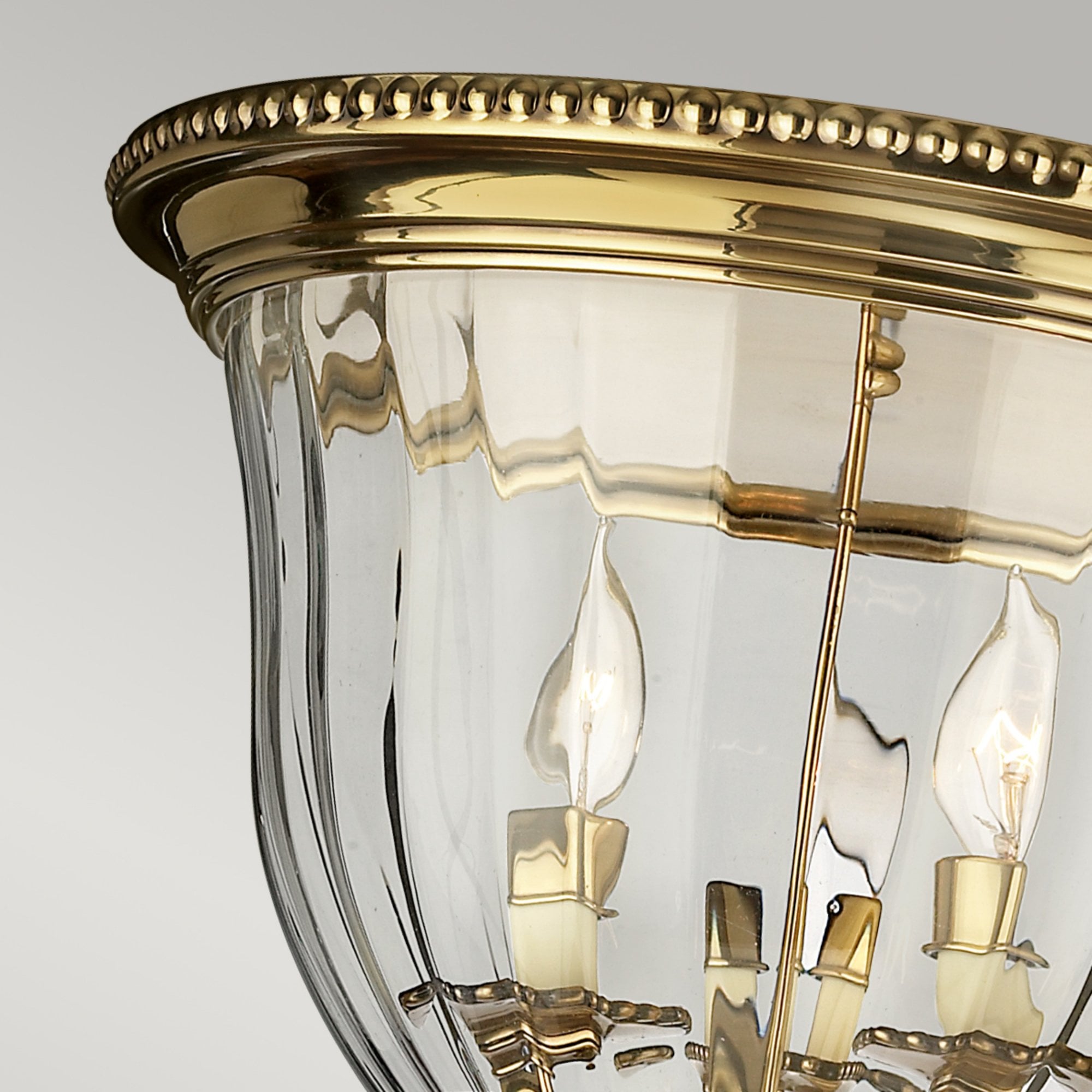 Hinkley Cambridge 3 Light Flush Mount - Burnished Brass