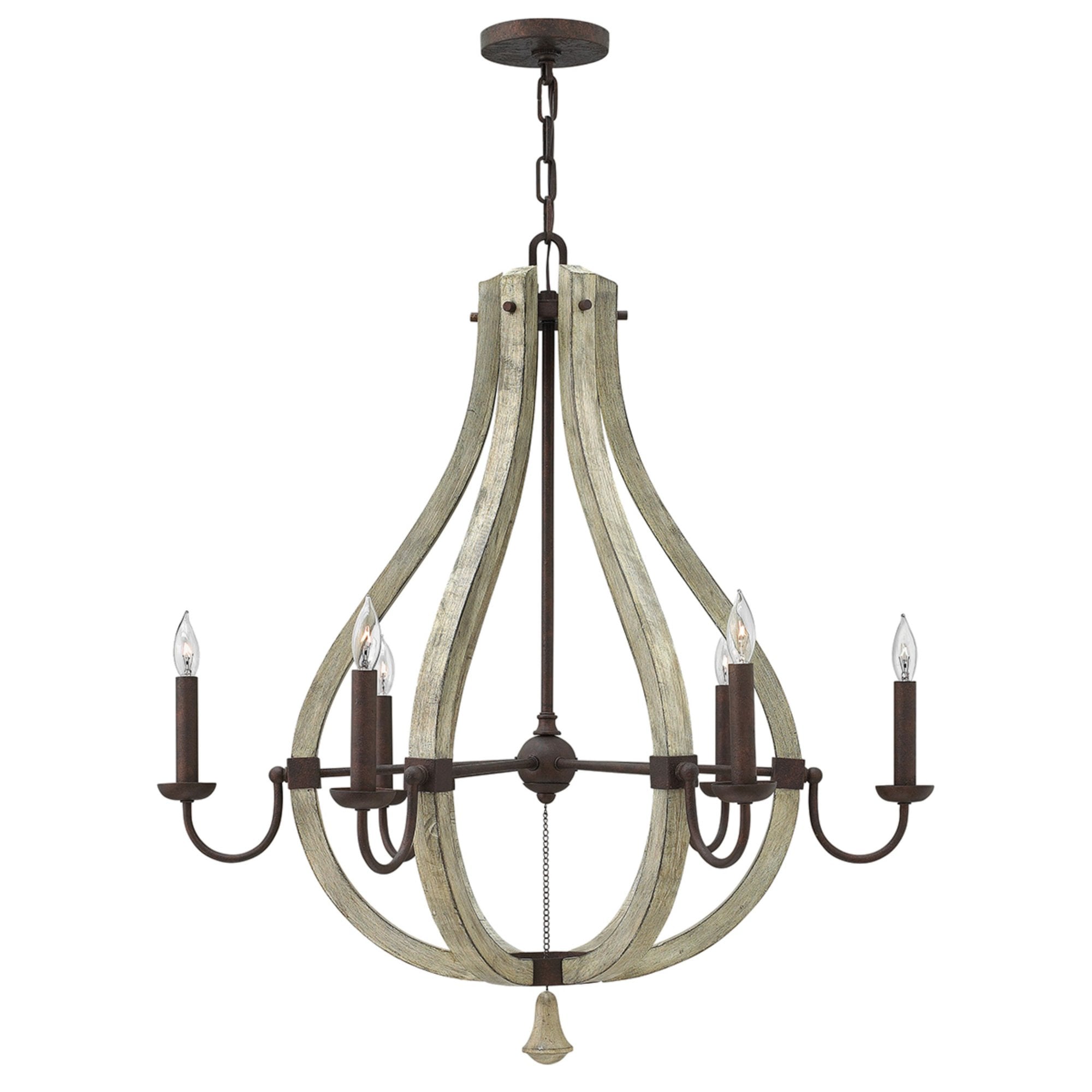 Hinkley Middlefield 6 Light Chandelier  - Iron Rust