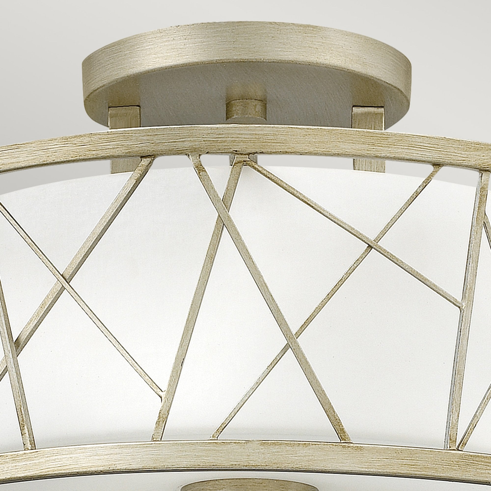 Hinkley Nest 3 Light Semi Flush - Silver Leaf