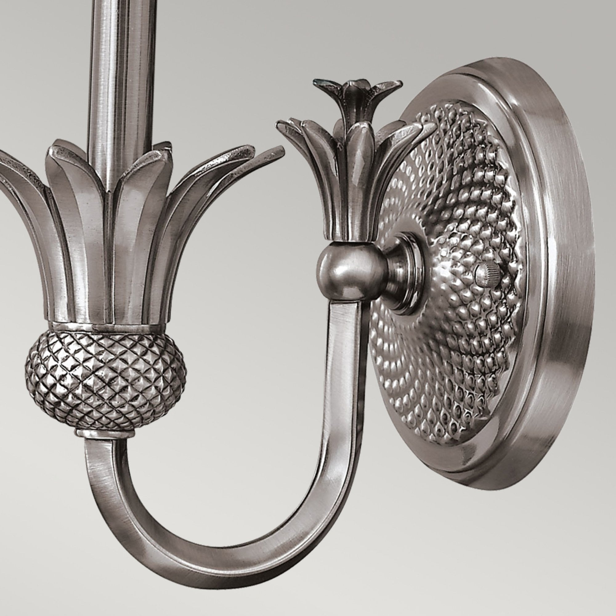 Hinkley Plantation Single Wall Light - Polished Antique Nickel & Linen Shade