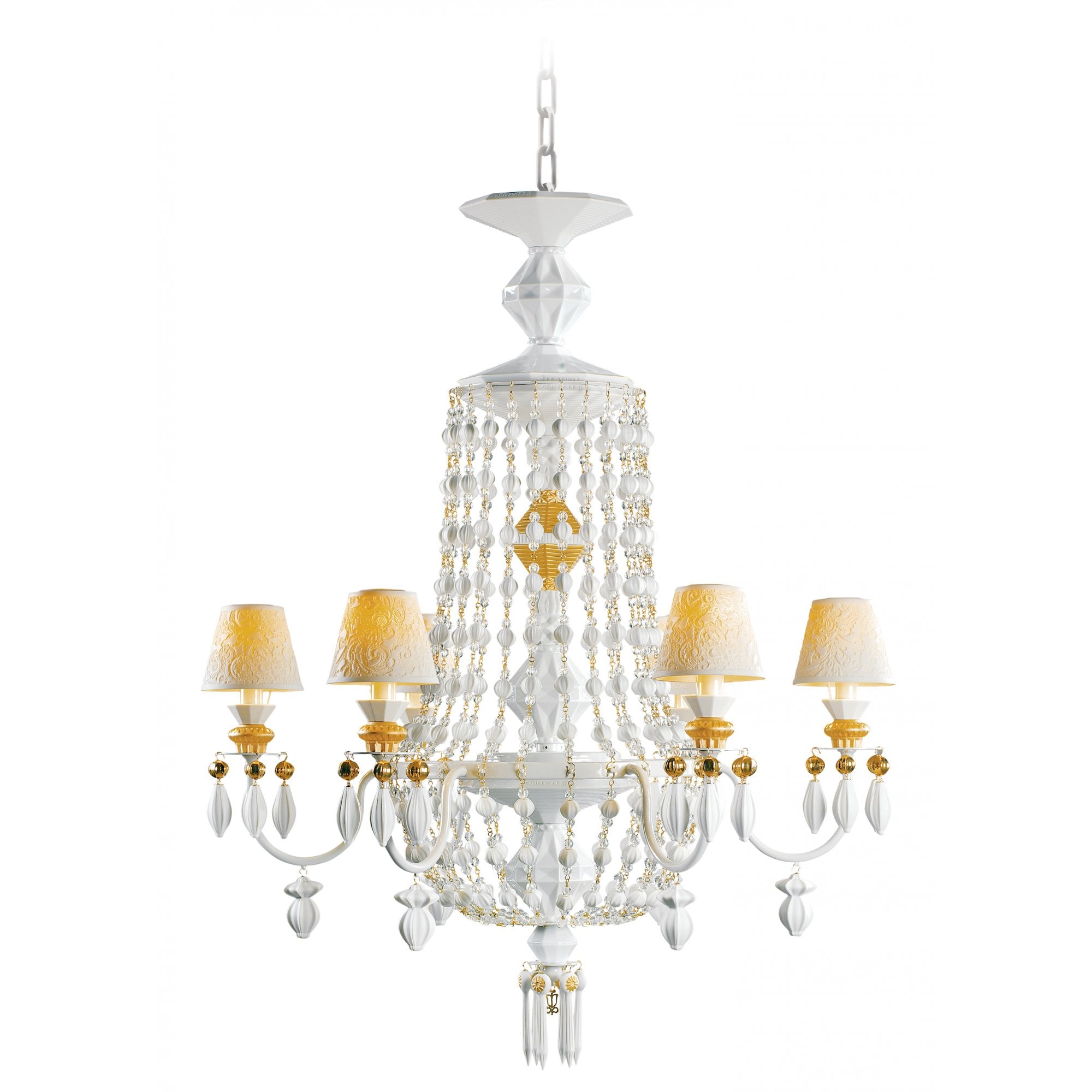 Lladro Winter Palace 6 Light Chandelier - Golden Luster
