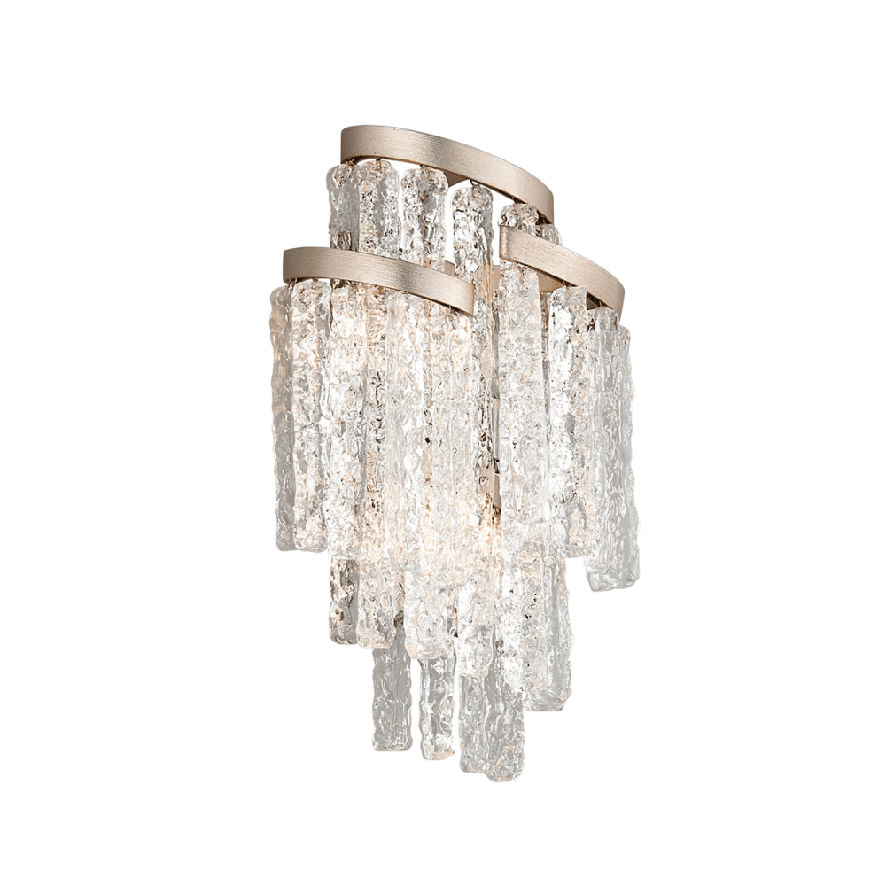 Corbett Mont Blanc 3 Light Wall Sconce Light - Modern Silver Leaf