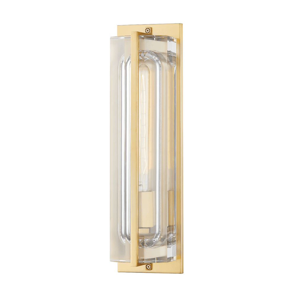 Hudson Valley Hawkins 1 Light Wall Sconce Light - Aged Brass