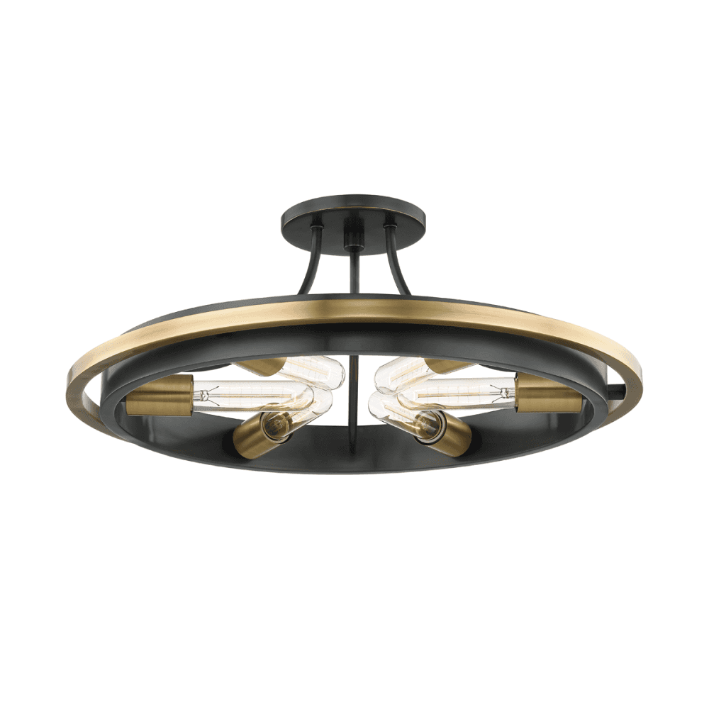 Hudson Valley Chambers 6 Light Flush Mount - Aged Old Bronze