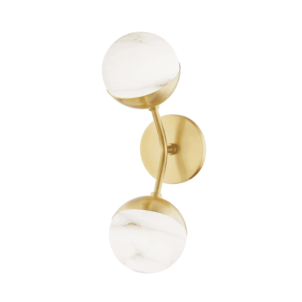 Hudson Valley Saratoga 2 Light Wall Sconce Light - Aged Brass