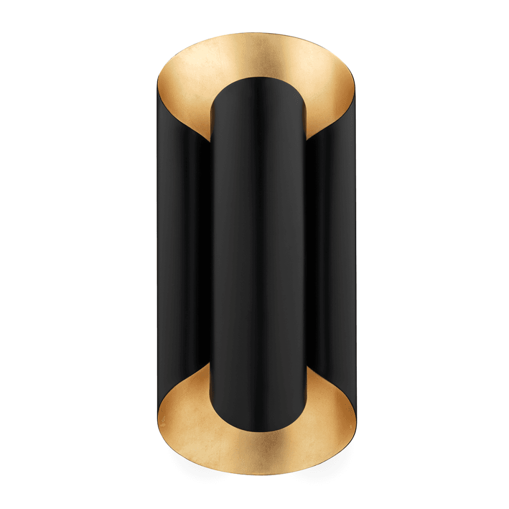 Hudson Valley Banks 2 Light Wall Sconce Light - Black & Gold Leaf