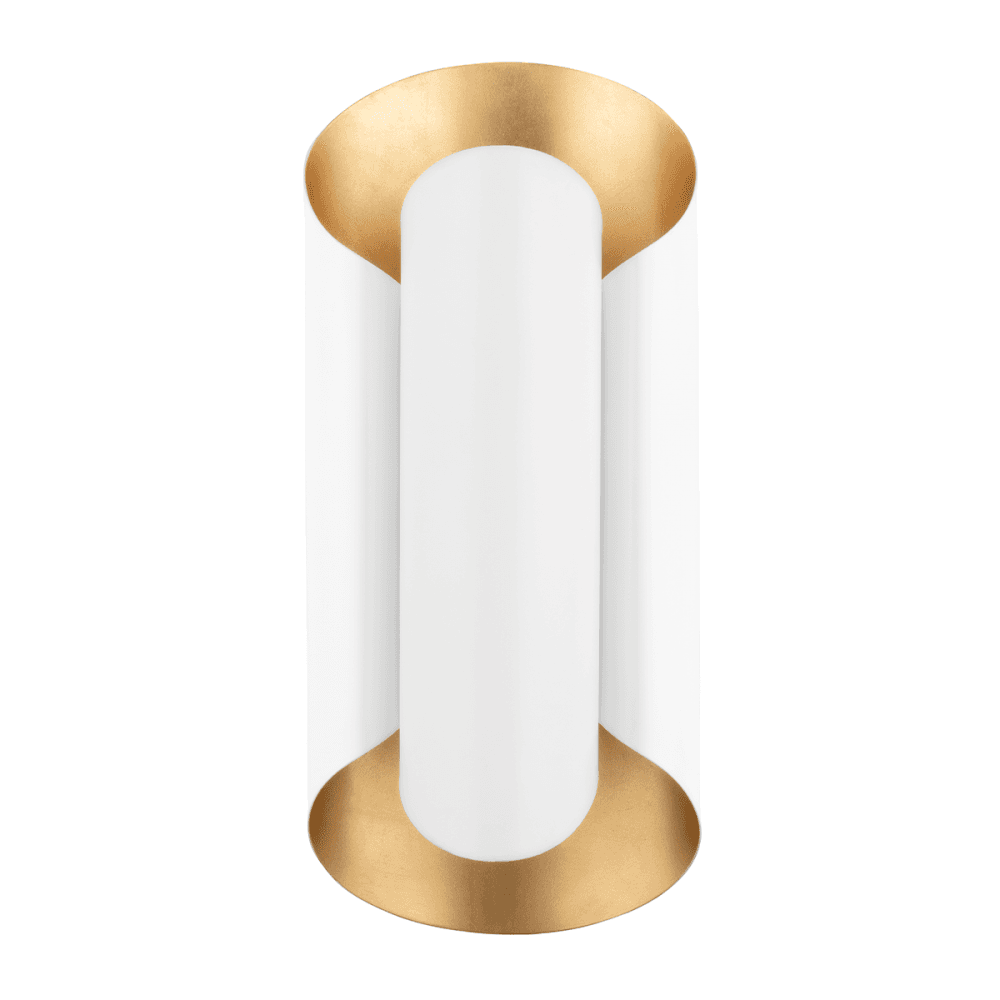 Hudson Valley Banks 2 Light Wall Sconce Light - White & Gold Leaf