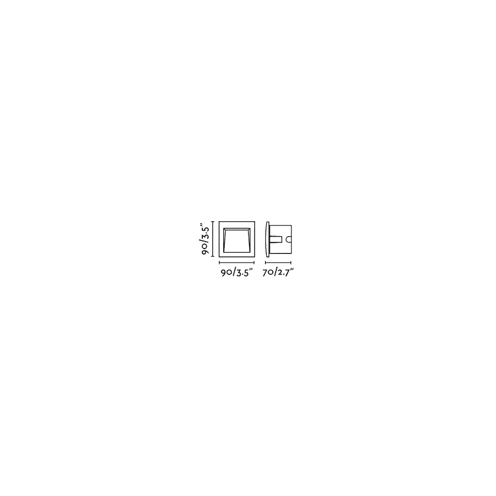 Faro Sedna 90 Square Recessed Lamp - Dark Grey