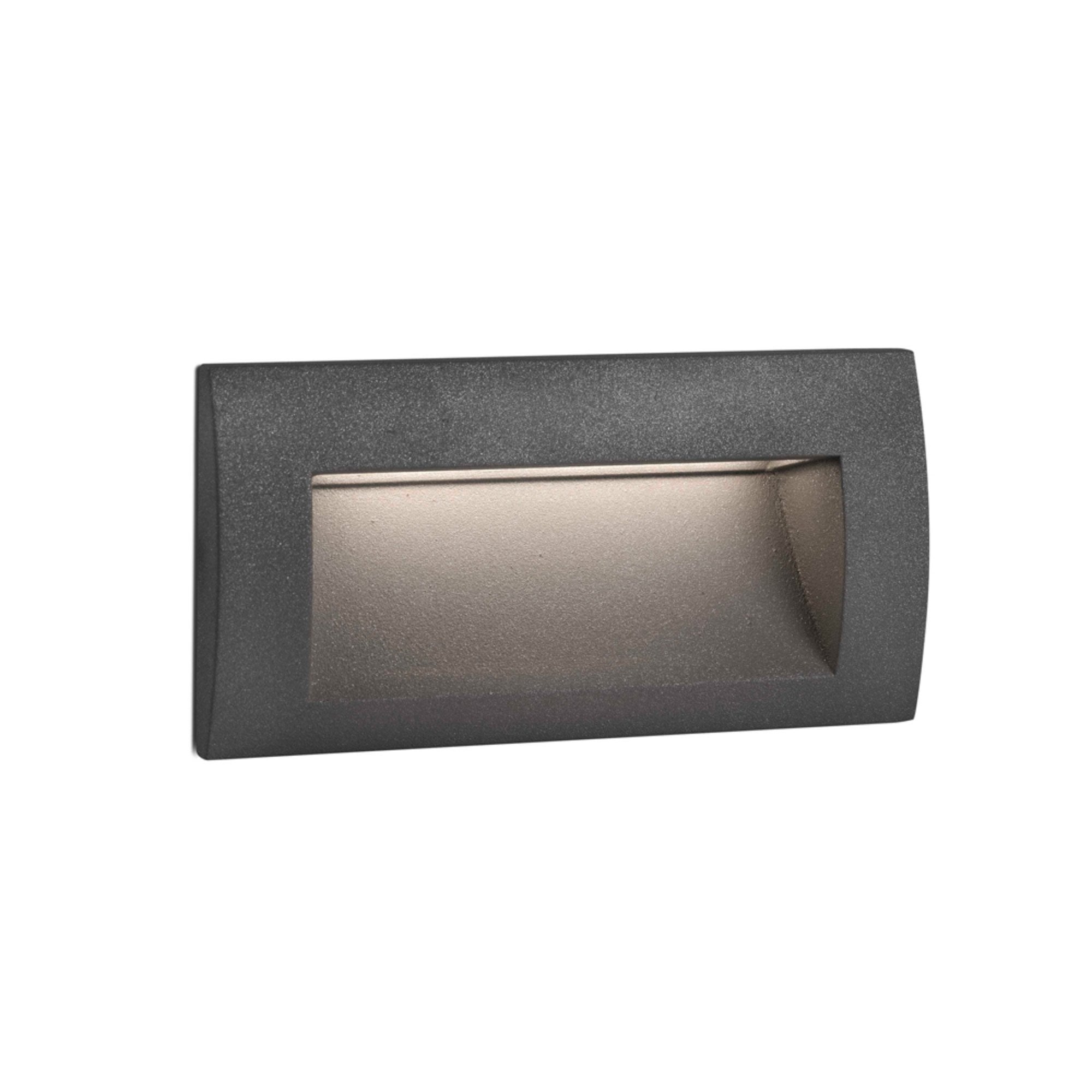 Faro Sedna Rectangular Recessed Lamp - Dark Grey