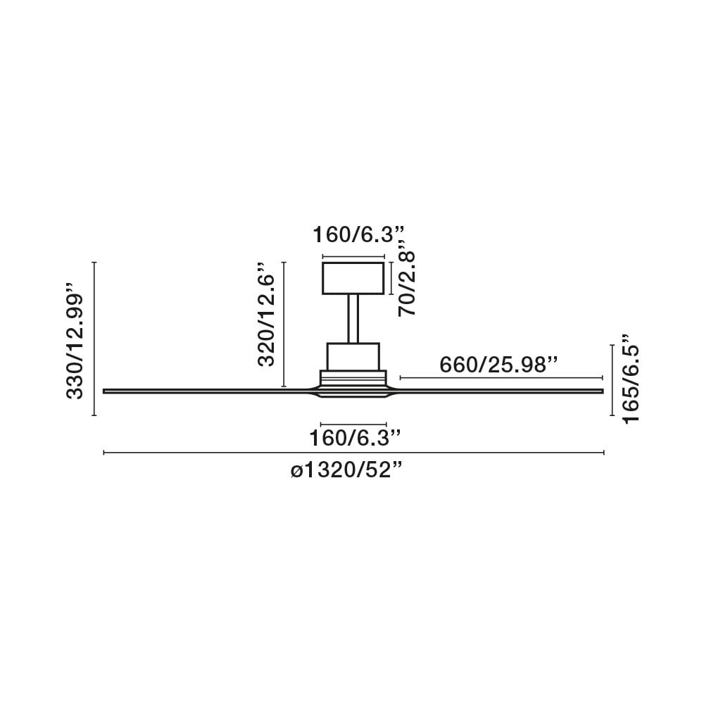 Faro Lantau Large Fan - DC Motor - Matt Black