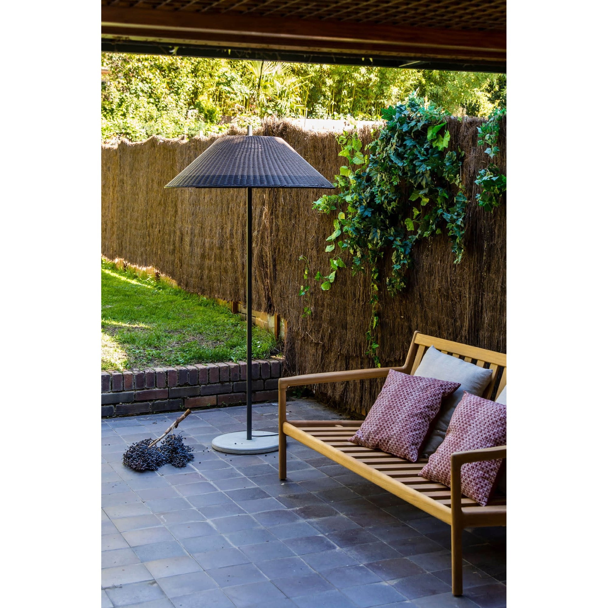 Faro Saigon 2m Outdoor Floor Lamp - Grey & Brown