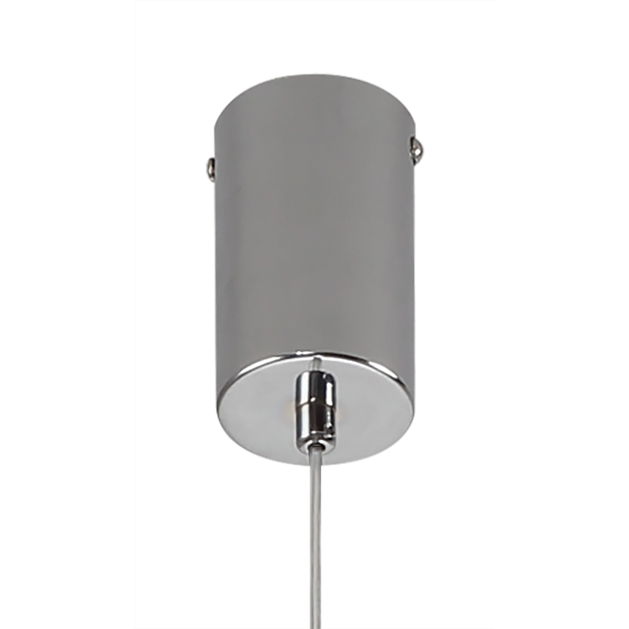 Fabula Tamworth Single Pendant - Short Cylinder Shade - Polished Chrome & Frosted Glass