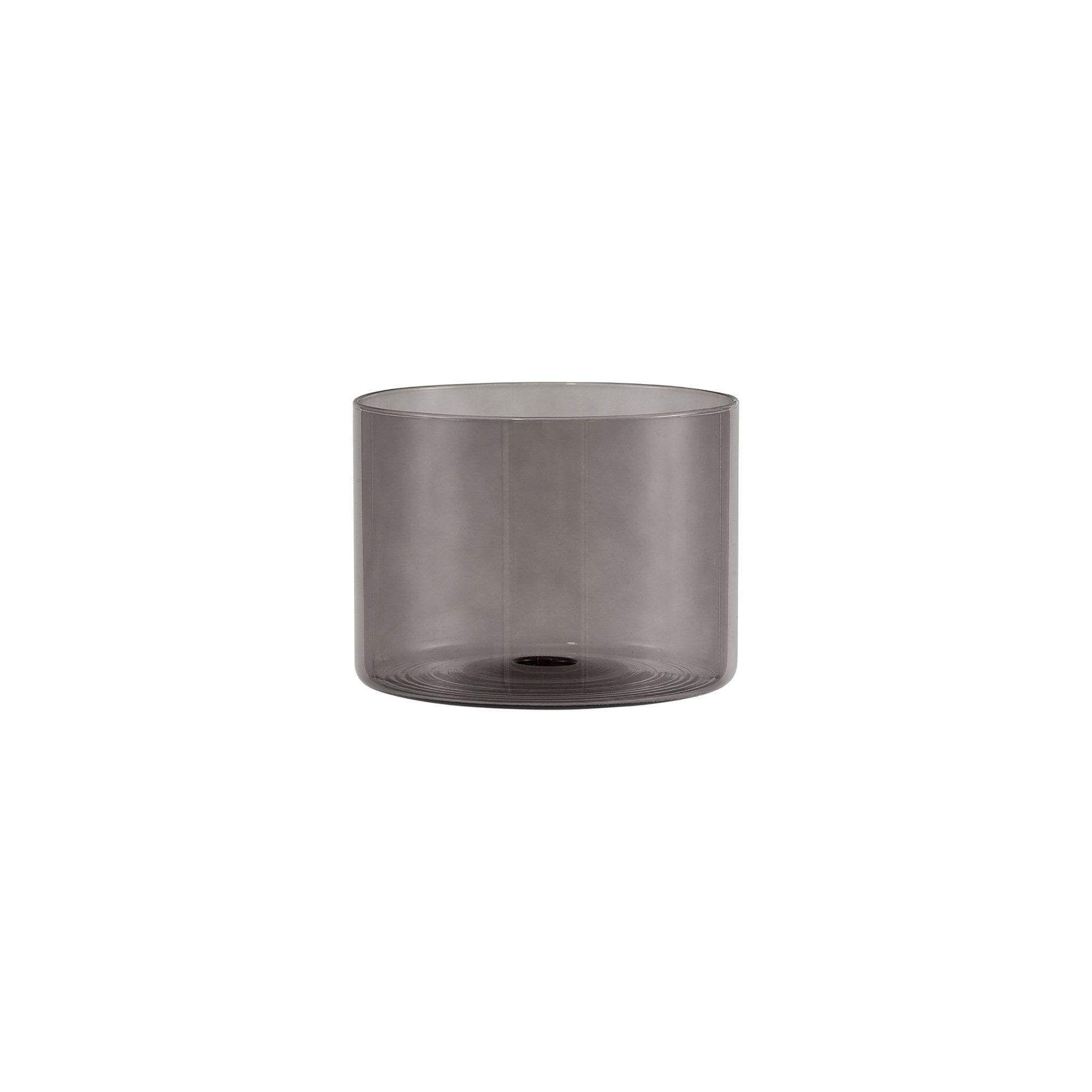 Fabula Tamworth Single Pendant - Short Cylinder Shade - Polished Chrome & Smoked Glass