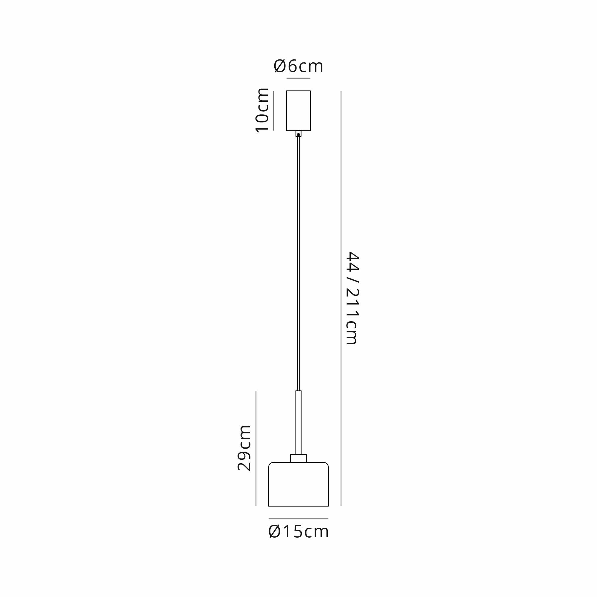 Fabula Tamworth Single Pendant - Short Cylinder Shade - Polished Chrome & Cognac Glass