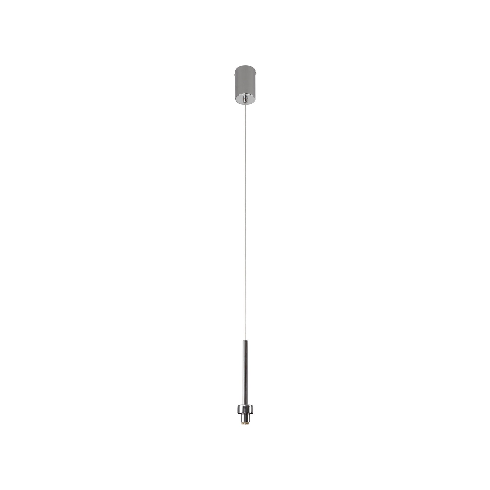 Fabula Tamworth Single Pendant - Wine Glass Shade with Inner Frosted Glass - Polished Chrome, Smoked & Frosted Glass