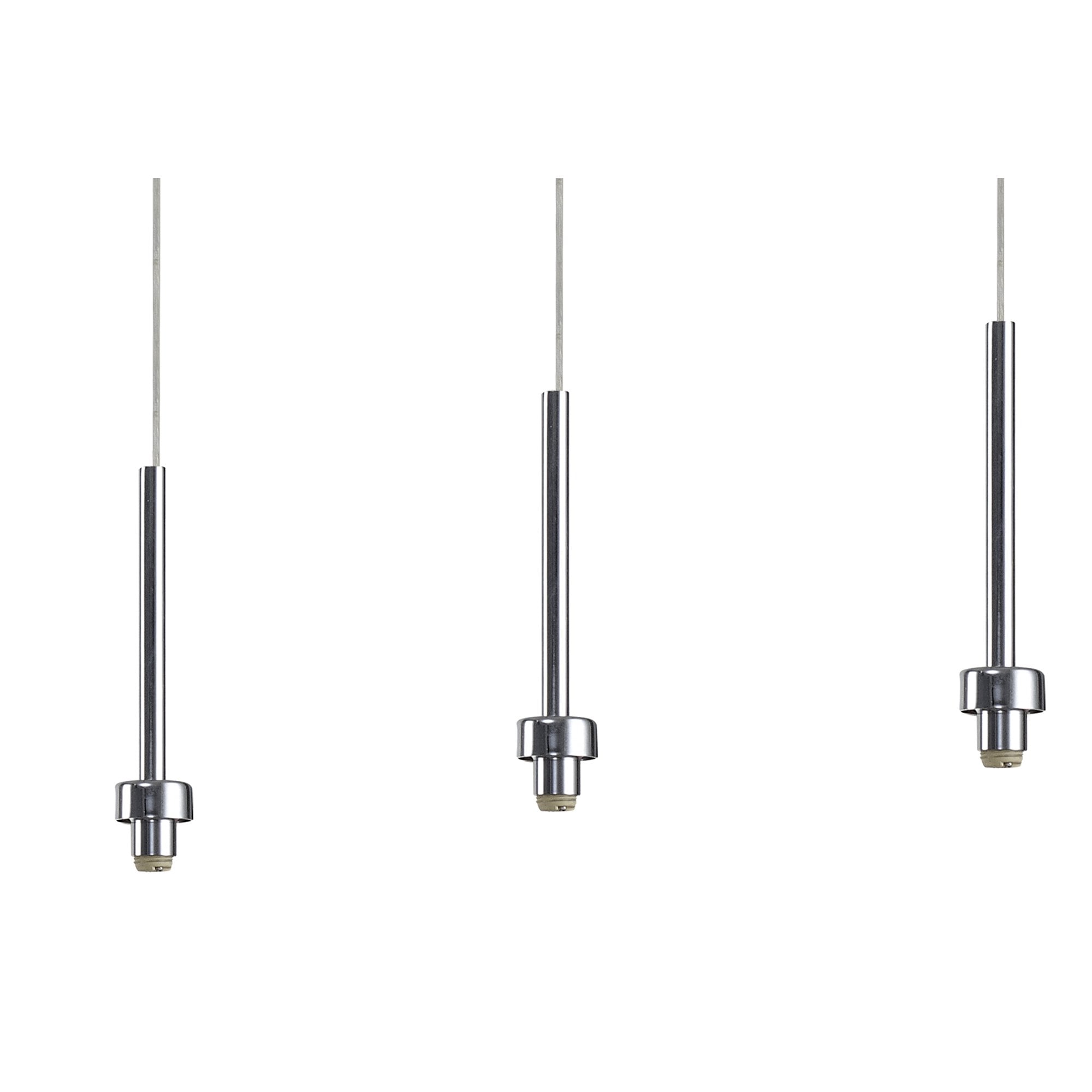 Fabula Tamworth 3 Light Linear Pendant - Mixed Cylinder Shades - Polished Chrome & Smoked Glass