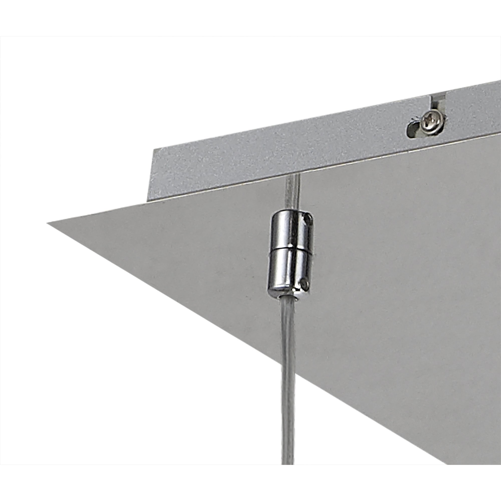 Fabula Tamworth 8 Light Rectangle Pendant - Flattened Round Shades with Inner Frosted Globes - Polished Chrome, Clear & Frosted Glass