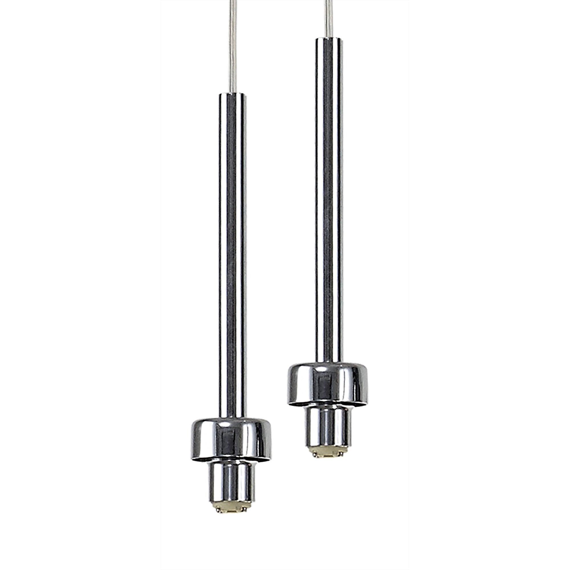 Fabula Tamworth 12 Light Linear Pendant - Mixed Cylinder Shades - Polished Chrome & Chrome Glass