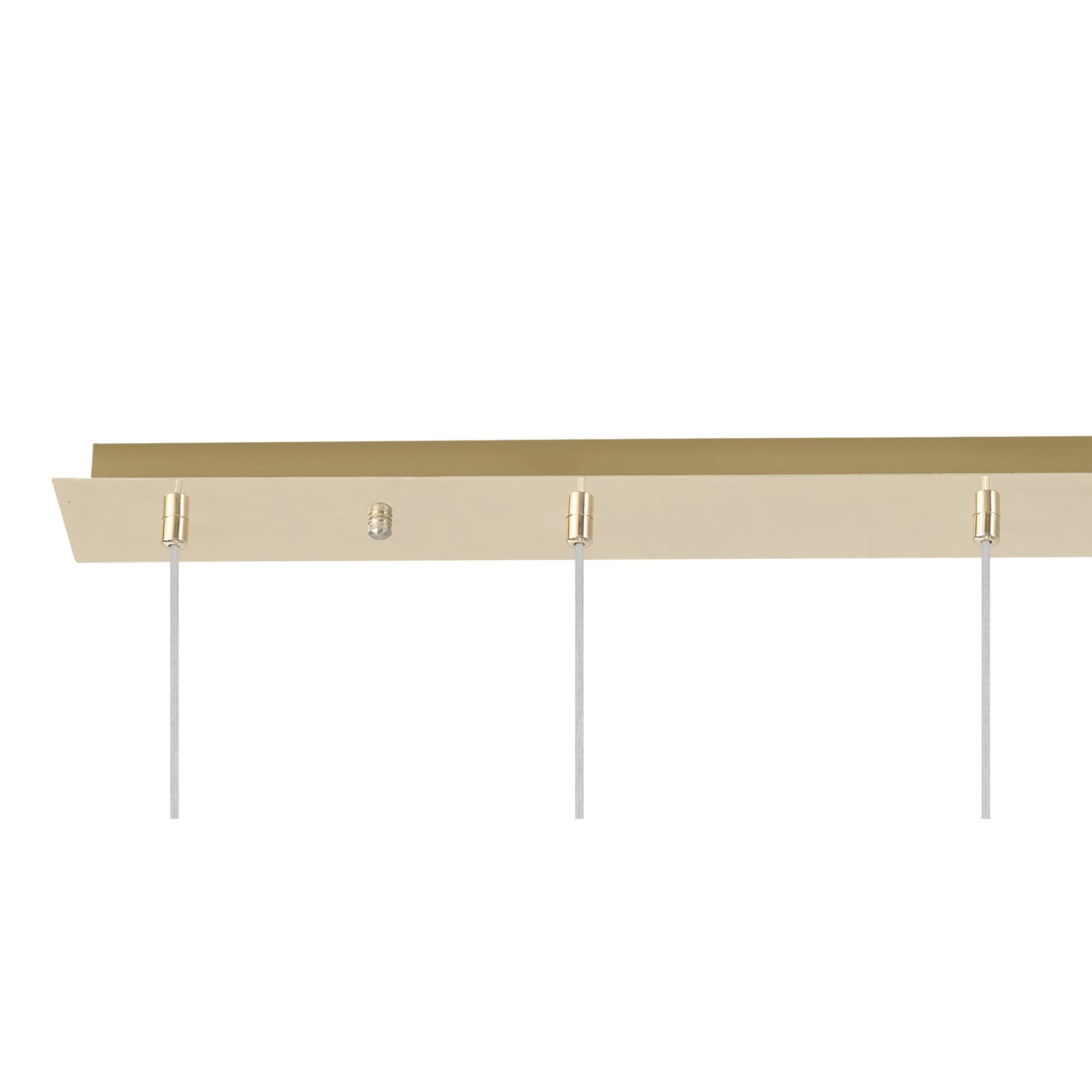 Fabula Tamworth 6 Light Linear Pendant - Tall Cylinder Shades - French Gold & Frosted Glass