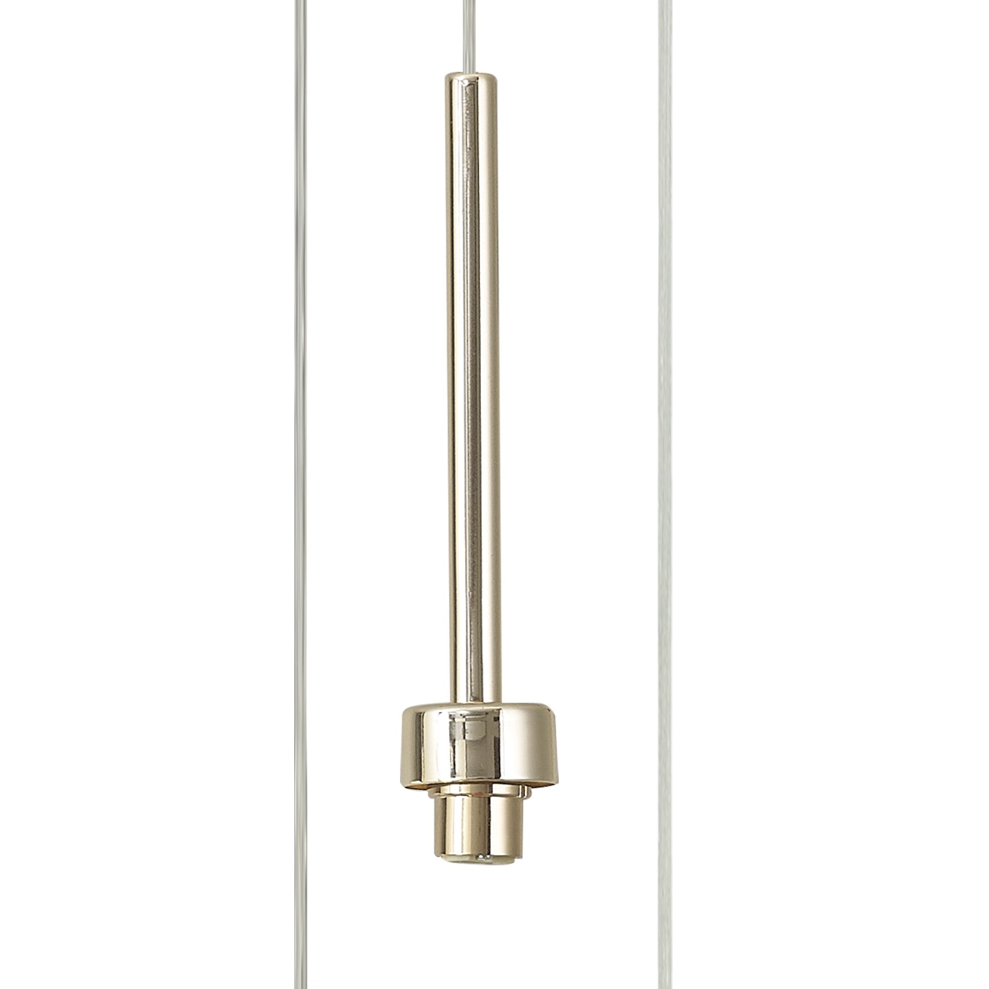 Fabula Tamworth 6 Light Linear Pendant - Short Cylinder Shades - French Gold & Chrome Lined Glass