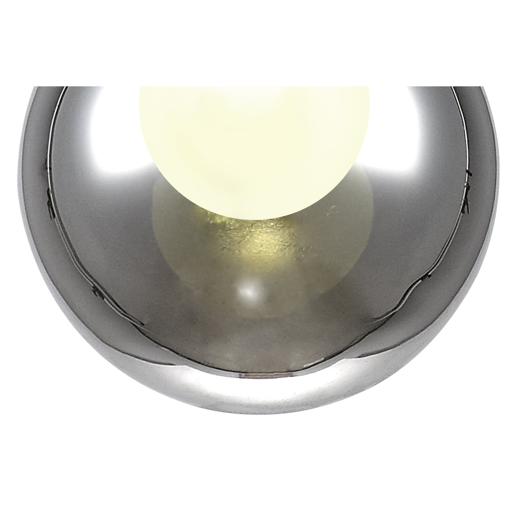 Fabula Tamworth 3 Light Telescopic Semi Flush - Round Shades with Inner Frosted Globes - French Gold, Chrome & Frosted Glass