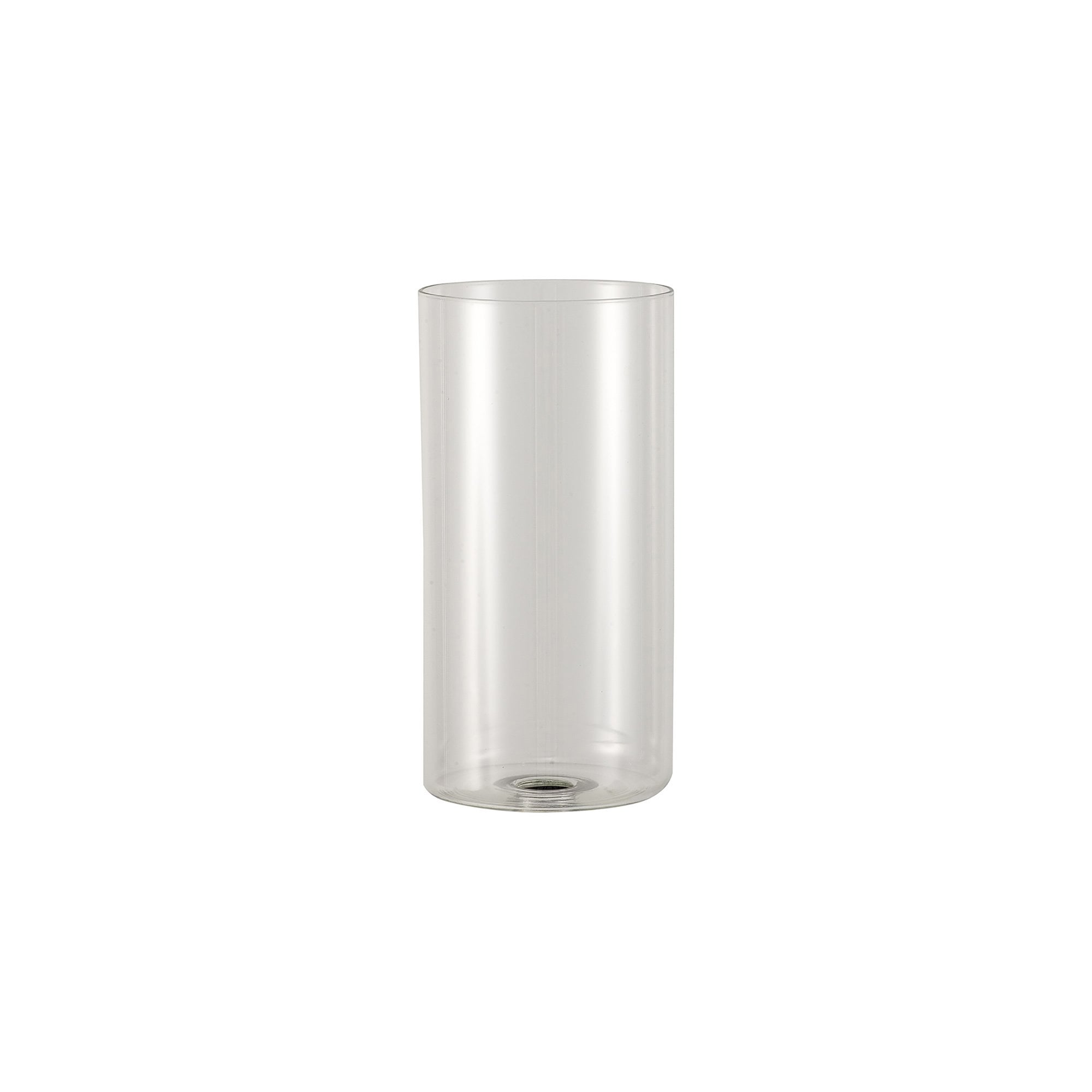 Fabula Tamworth 5 Light Telescopic Semi Flush - Tall Cylinder Shades - French Gold & Clear Glass