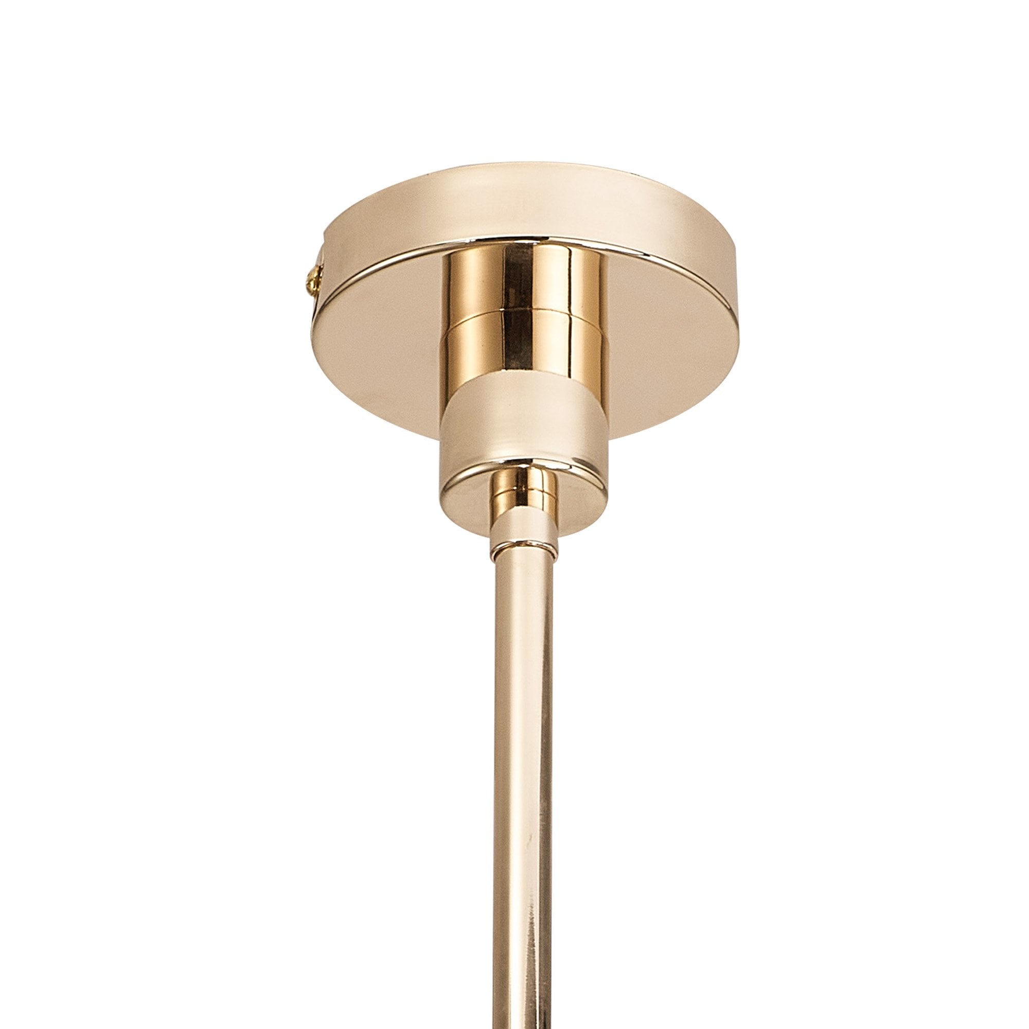 Fabula Tamworth 5 Light Telescopic Semi Flush - Tall Cylinder Shades - French Gold & Clear Glass