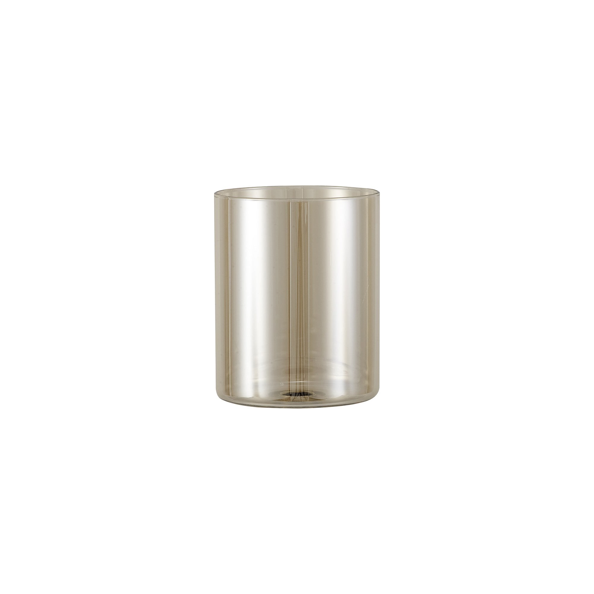 Fabula Tamworth 8 Light Telescopic Semi Flush - Medium Cylinder Shades - French Gold & Cognac Glass