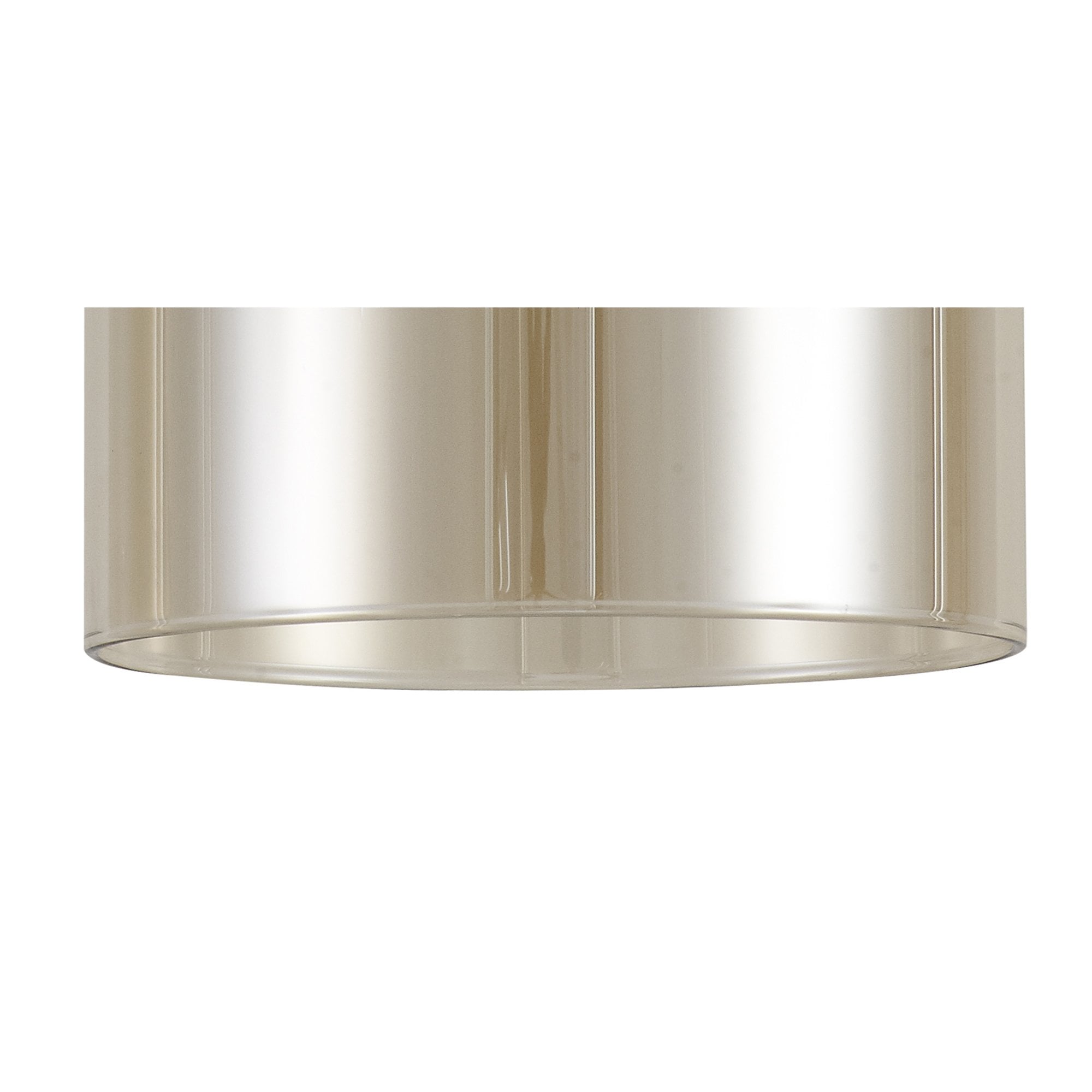 Fabula Tamworth 8 Light Telescopic Semi Flush - Medium Cylinder Shades - French Gold & Cognac Glass