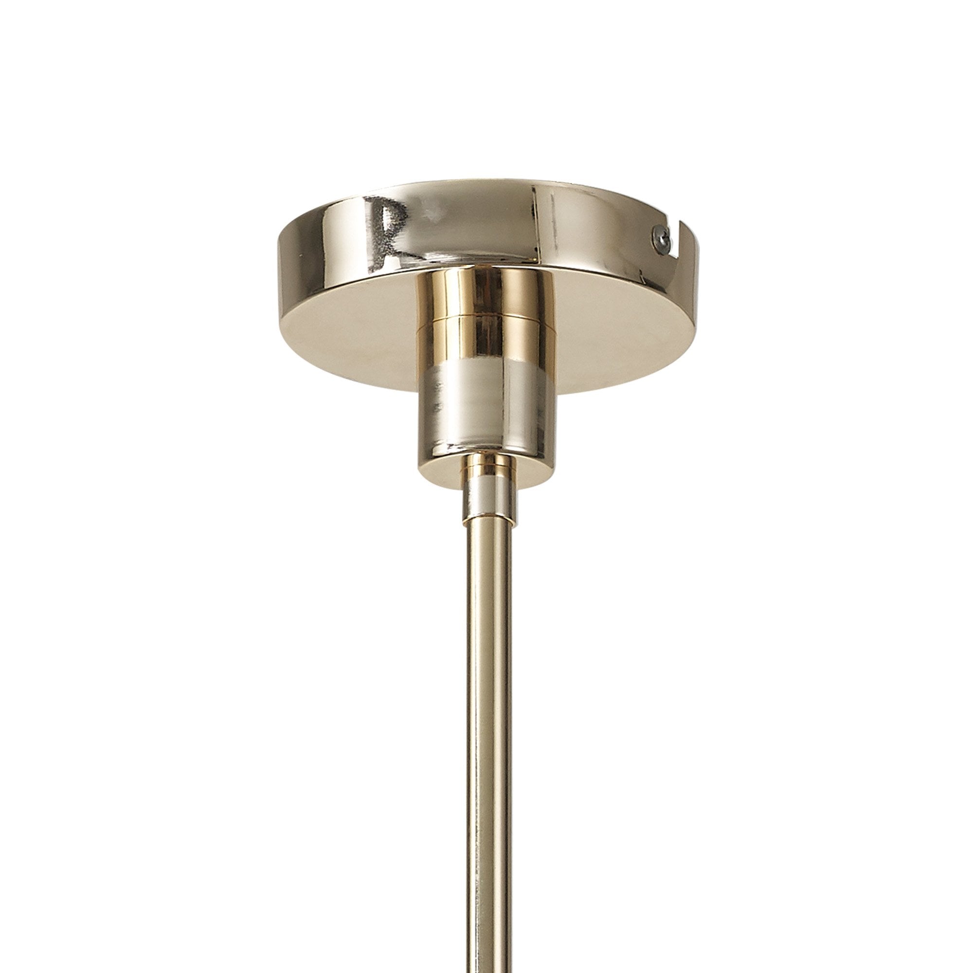 Fabula Tamworth 8 Light Telescopic Semi Flush - Medium Cylinder Shades - French Gold & Cognac Glass