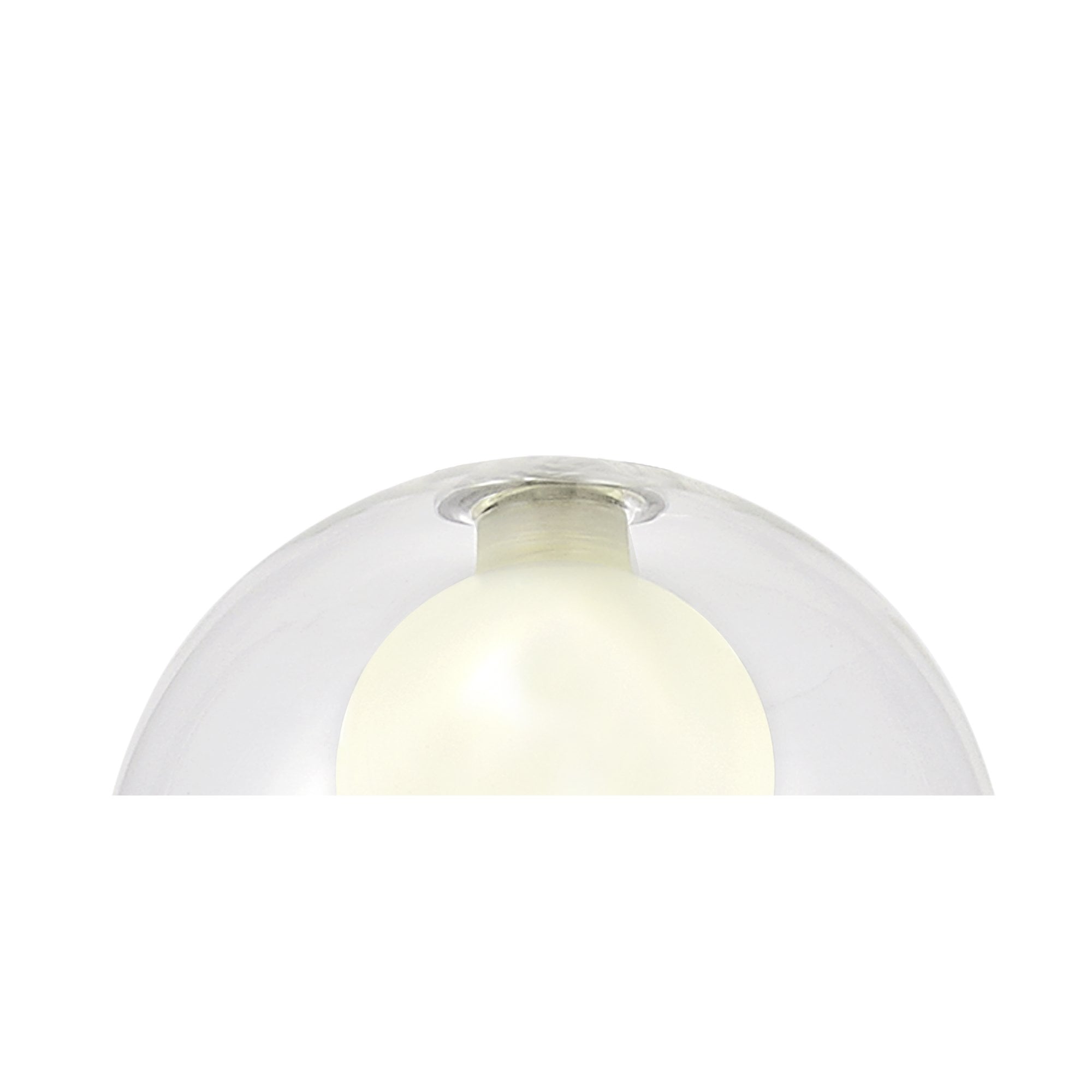 Fabula Tamworth 8 Light Telescopic Semi Flush - Round Shades with Inner Frosted Globes - French Gold, Clear & Frosted Glass