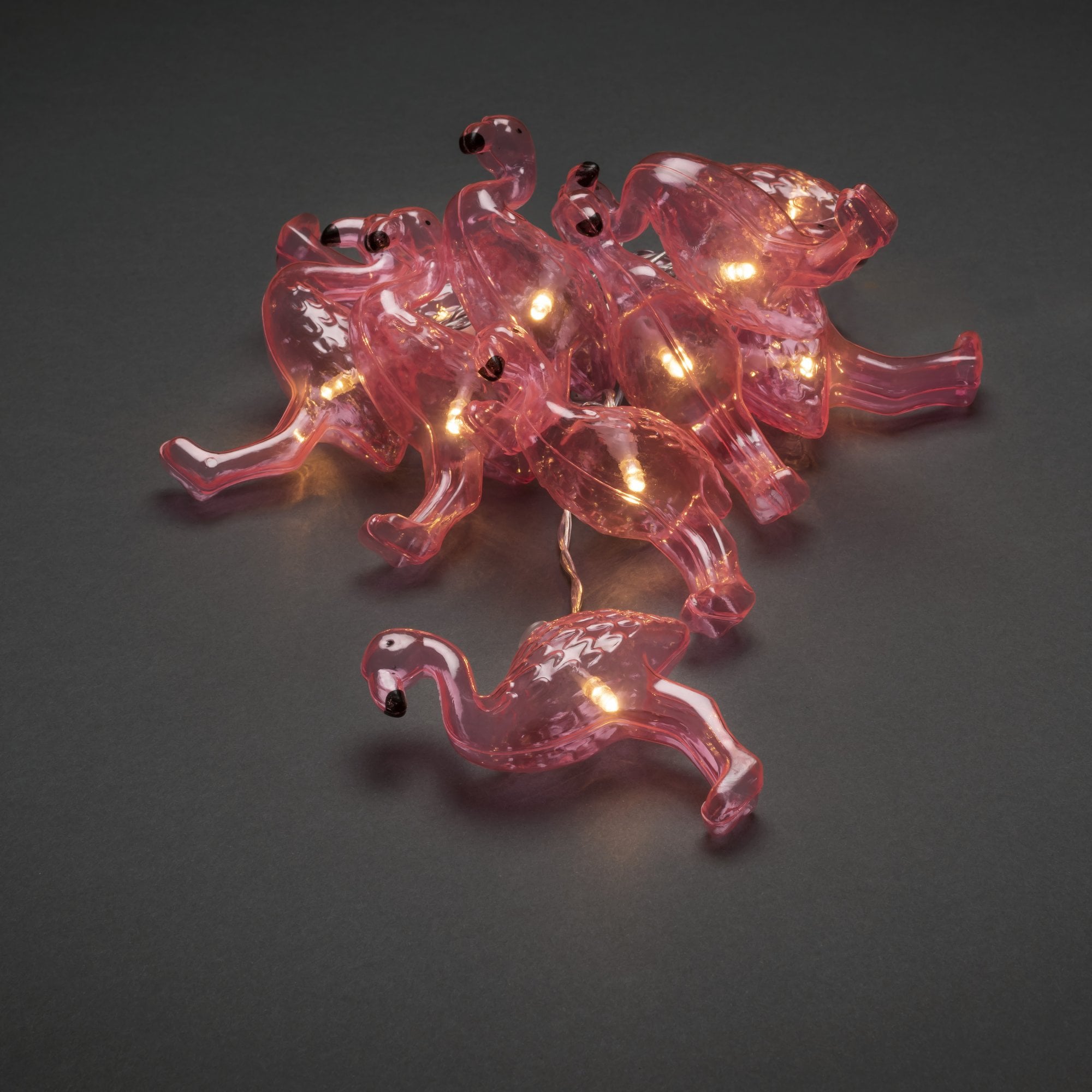Konstsmide Festoon 1.8m Decorative Light Set - 10 LED Flamingos - Battery Operated