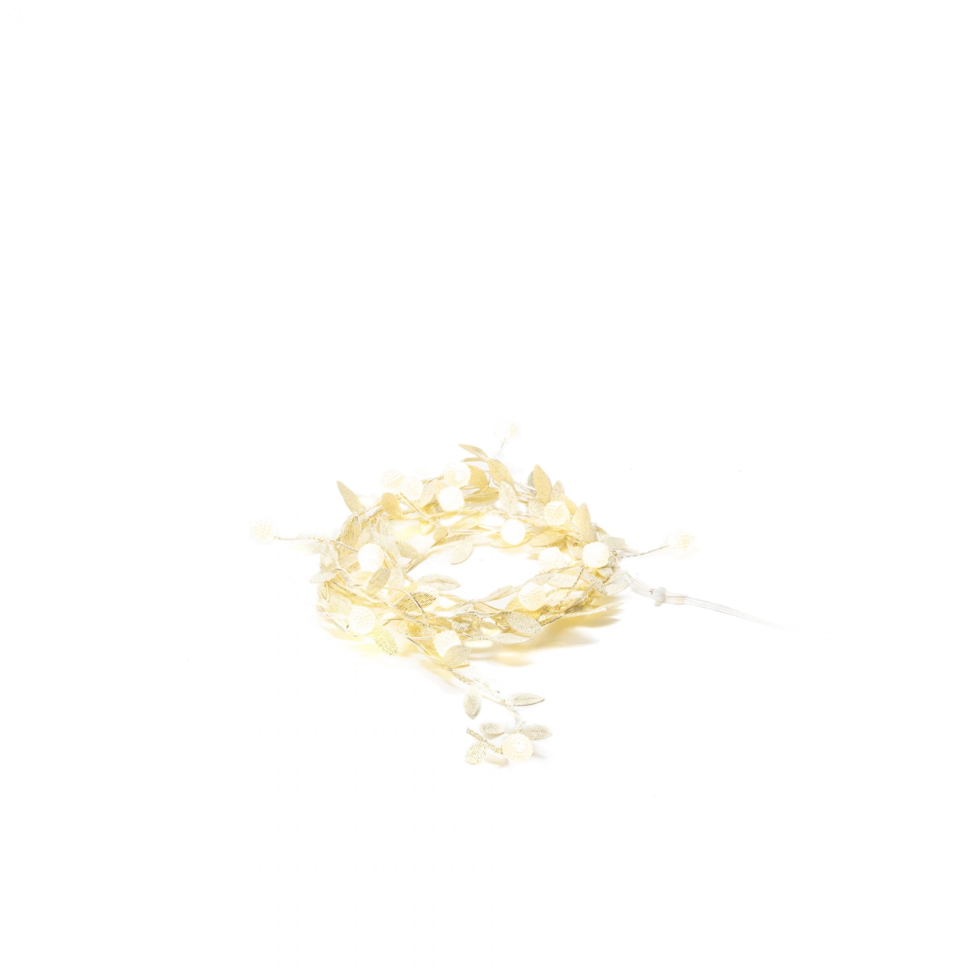 Konstsmide Festoon 1.9m Decorative Light Set - 20 LED Pearls - Gold Leaves - Battery Operated