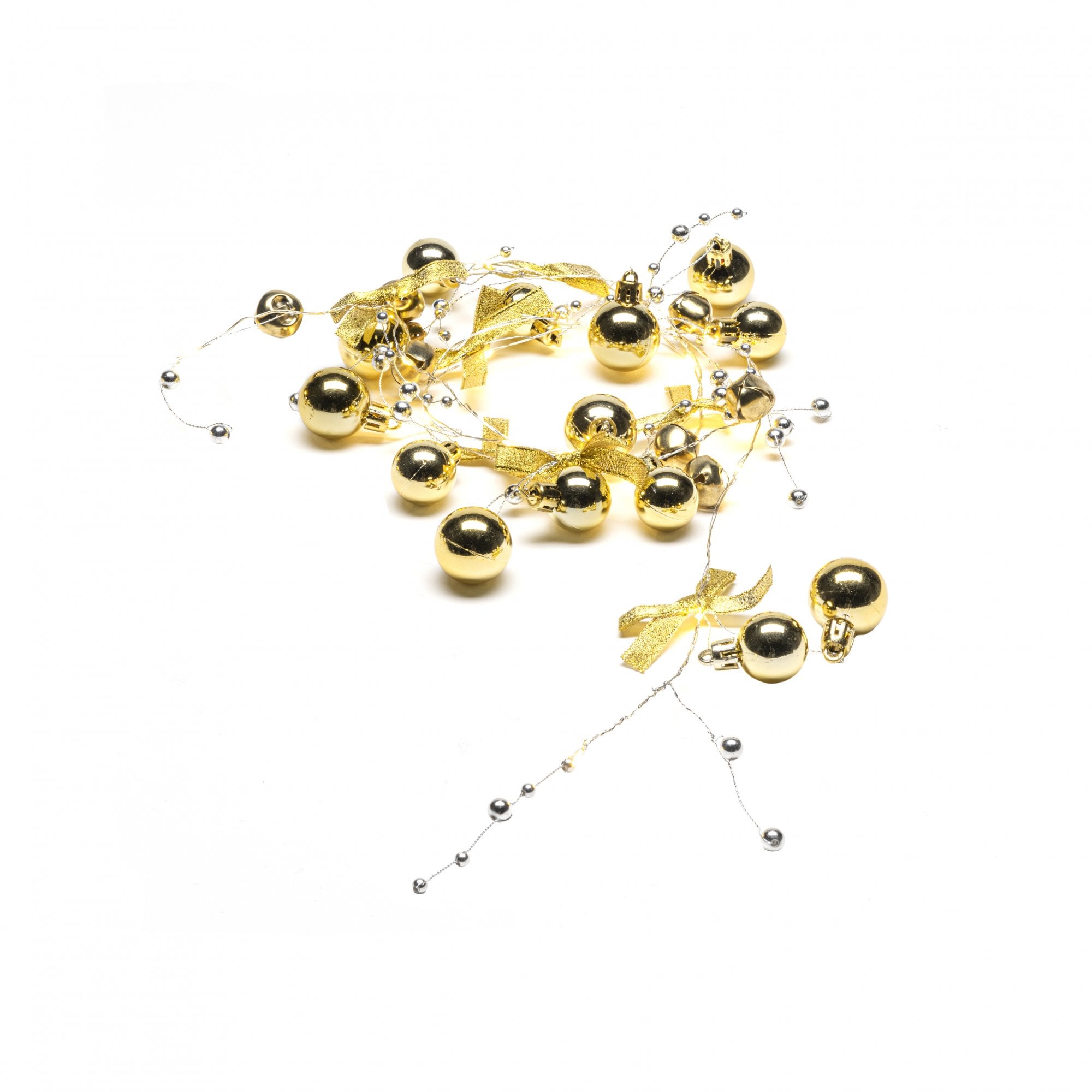 Konstsmide Festoon 1.9m Decorative Light Set - 20 LEDs - Brass Balls - Battery Operated