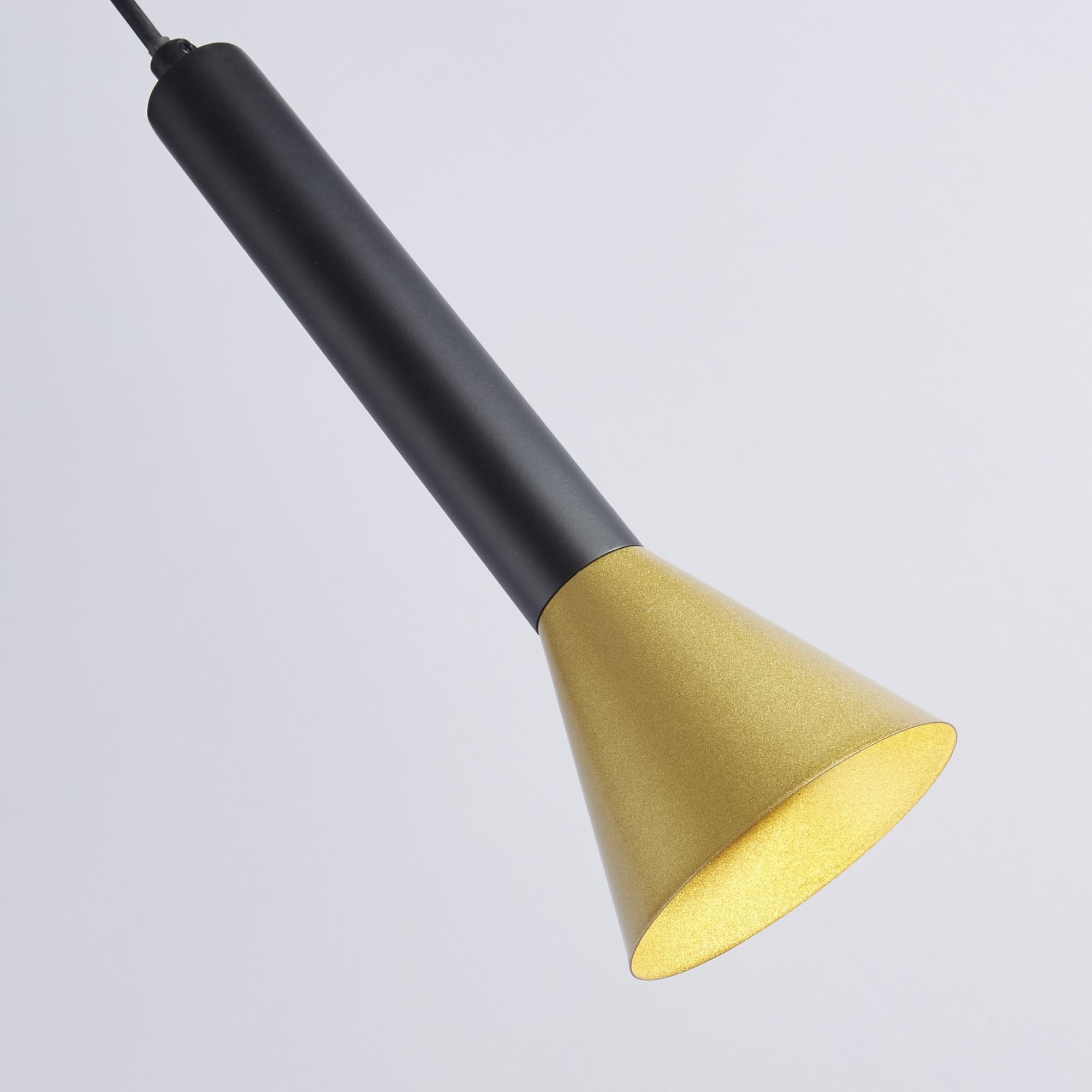 Searchlight Sinclair 5 Light Multi-Drop Pendant - Black & Gold Metal