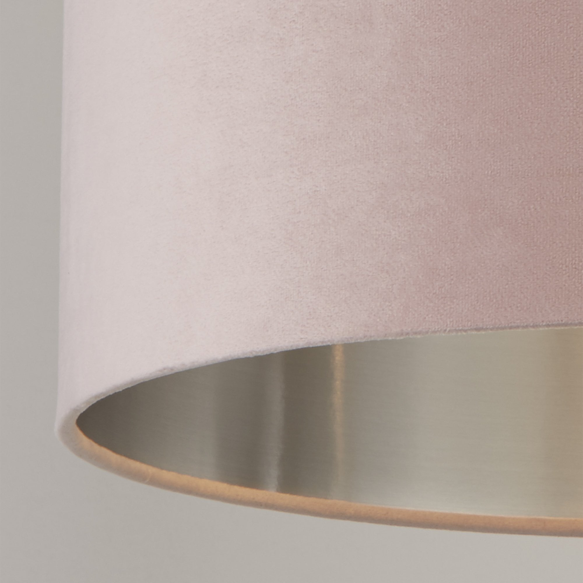 Searchlight Drum Shade - 28cm - Pink Velvet with Silver Inner - Shade Only