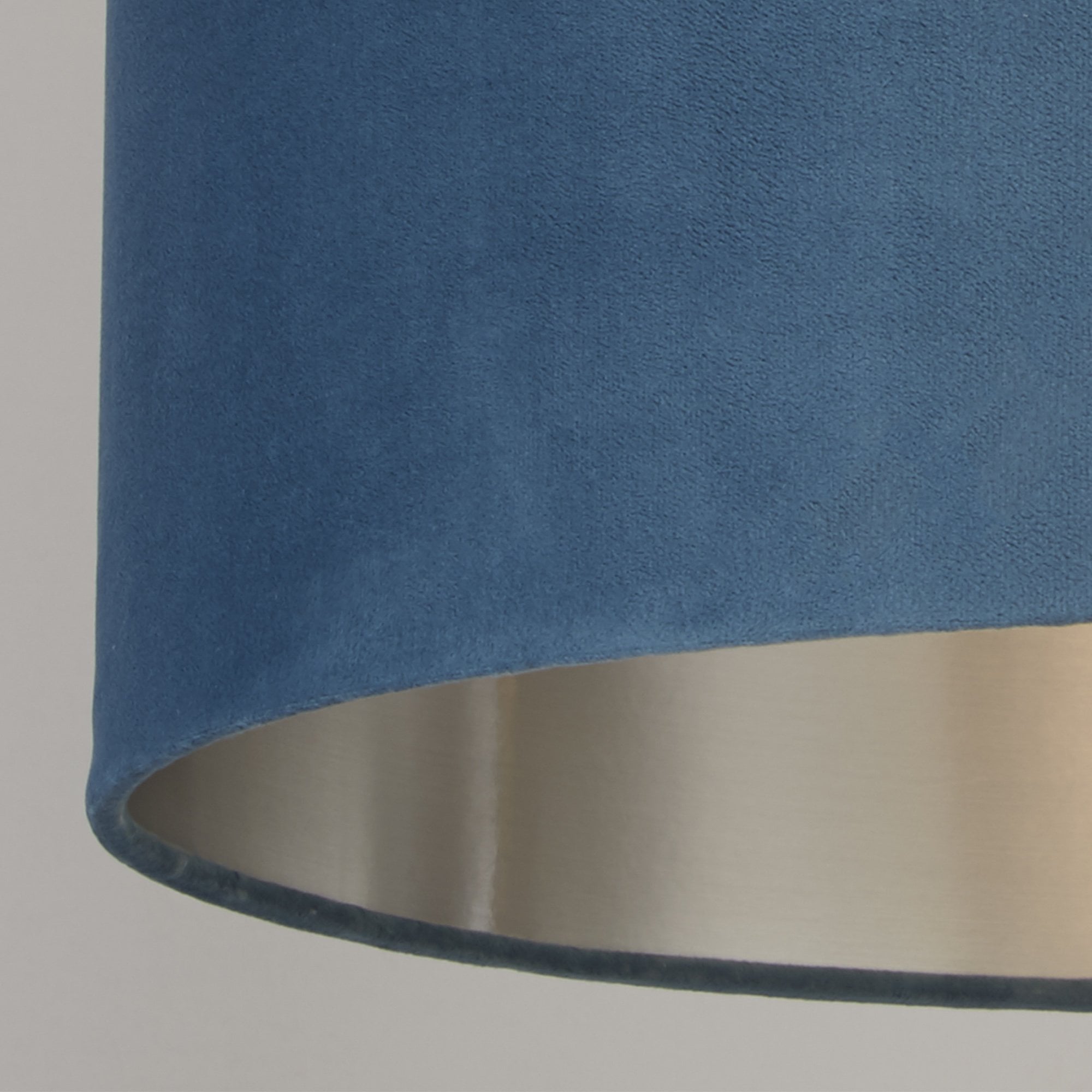 Searchlight Drum Shade - 28cm - Teal Velvet with Silver Inner - Shade Only