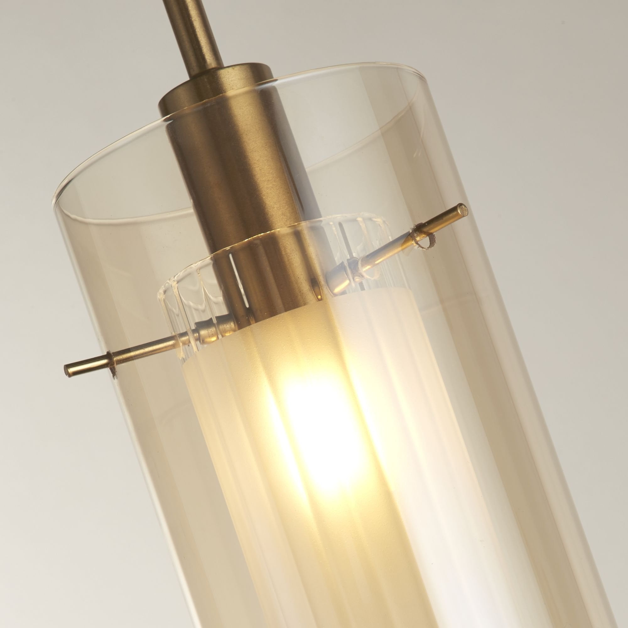 Searchlight Dawson III Pendant - Bronze Metal & Champagne Glass