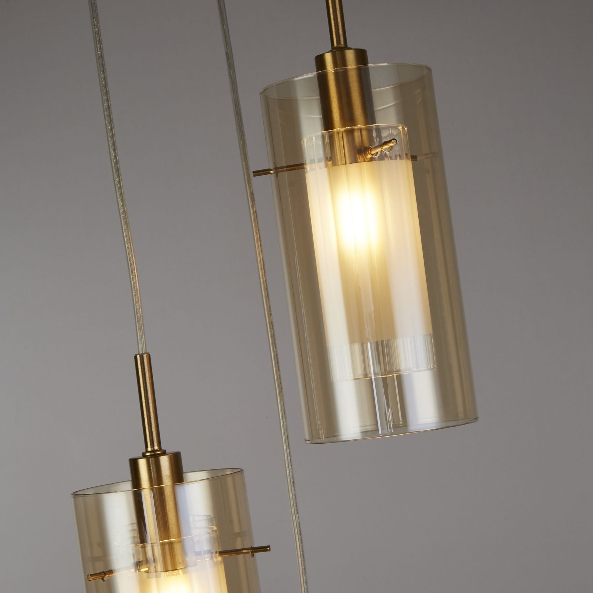 Searchlight Dawson III 3 Light Multi-Drop - Bronze Metal & Champagne Glass