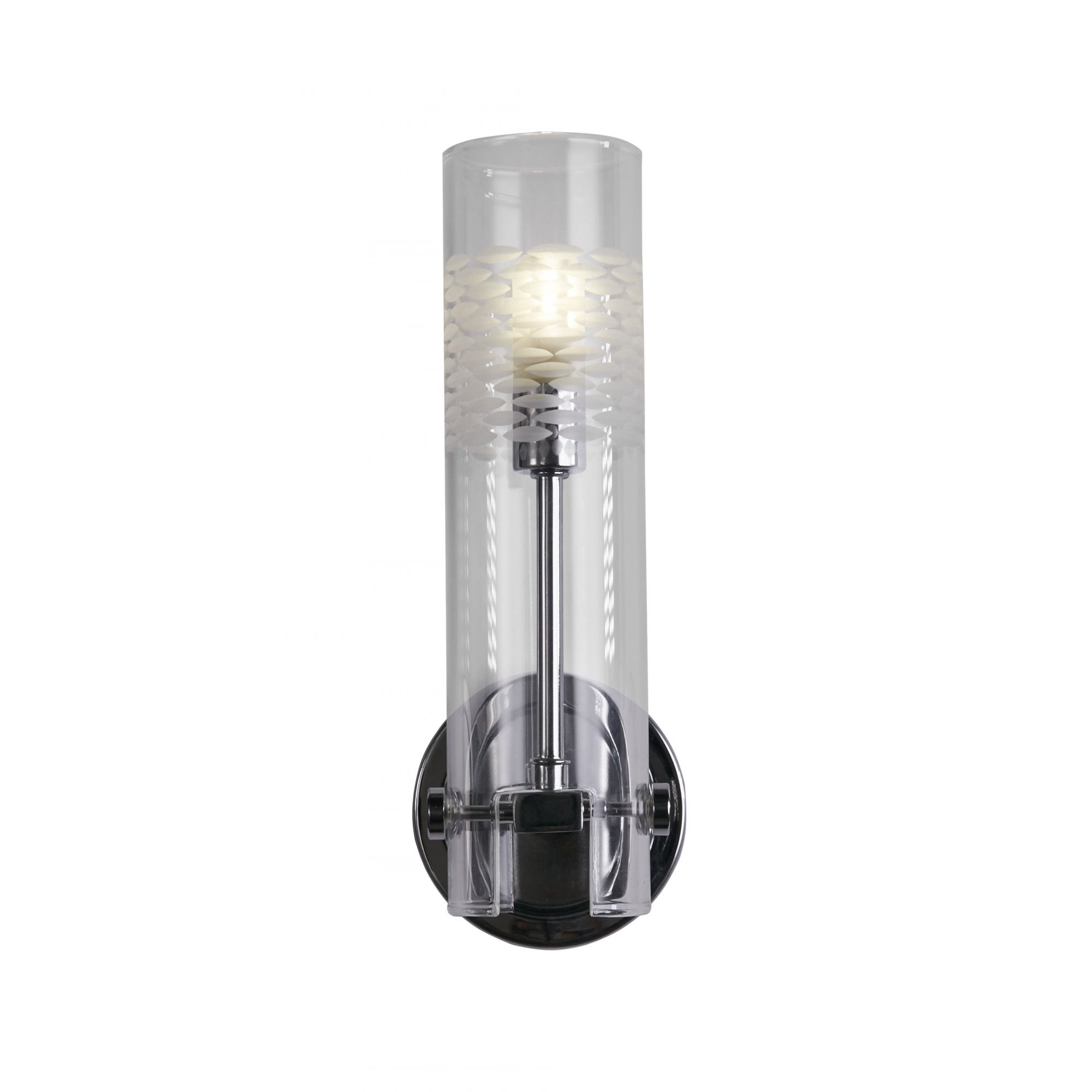 Searchlight Scholar Bathroom Wall Light - Chrome Metal & Clear Etched Glass