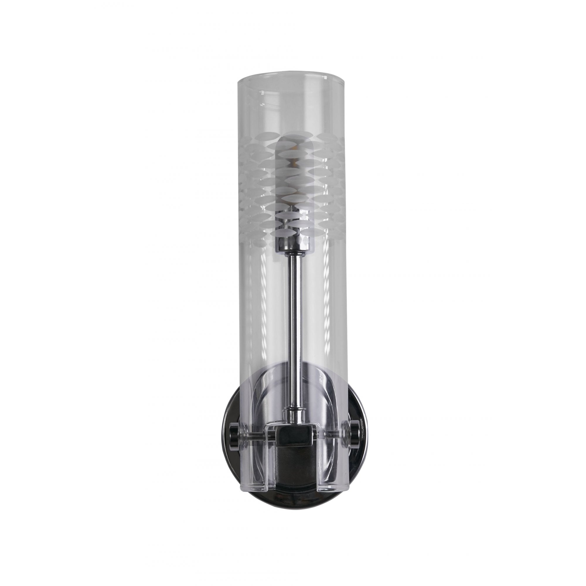 Searchlight Scholar Bathroom Wall Light - Chrome Metal & Clear Etched Glass