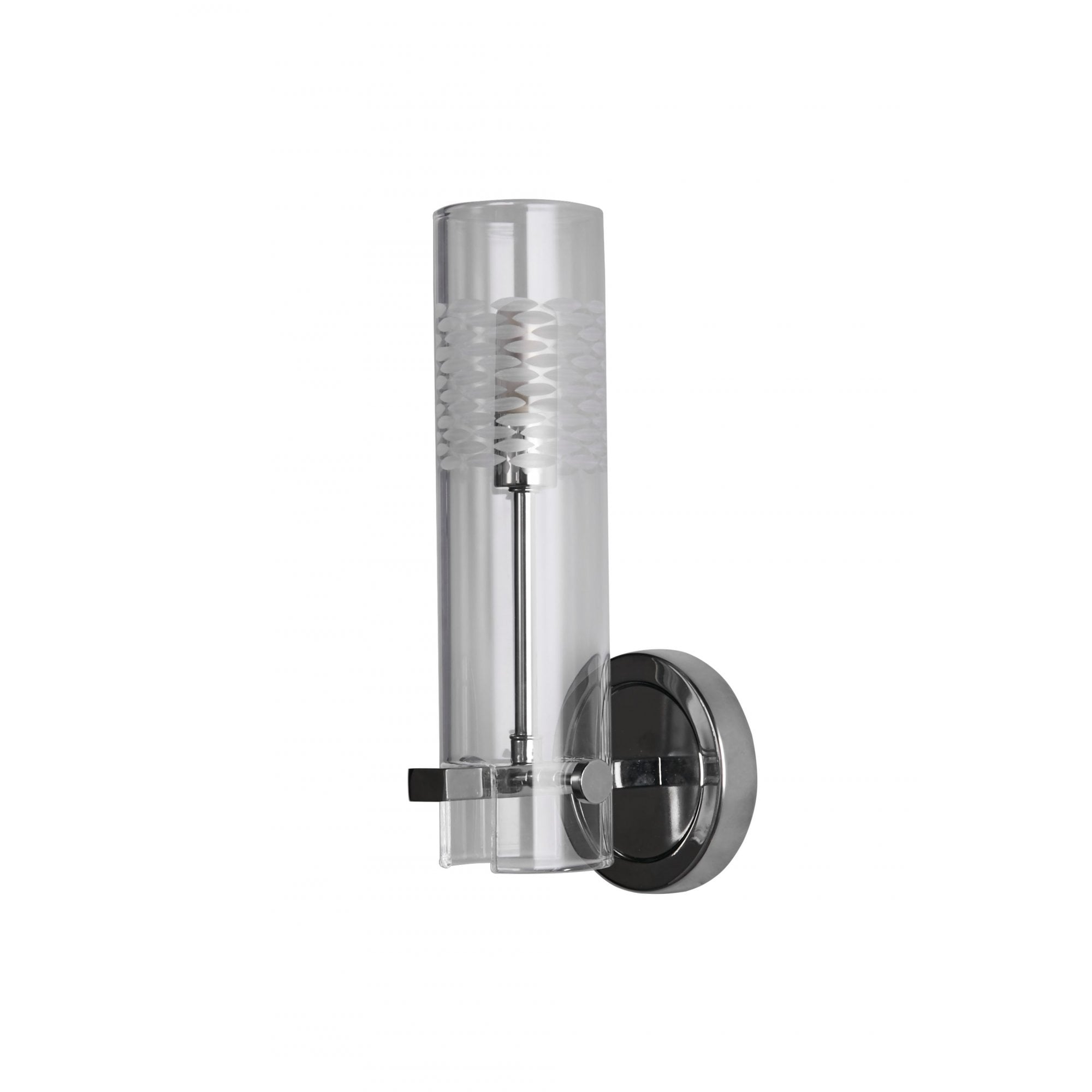 Searchlight Scholar Bathroom Wall Light - Chrome Metal & Clear Etched Glass