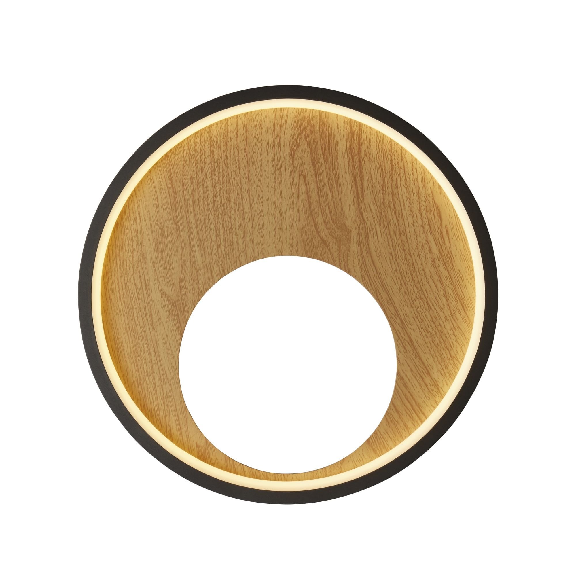 Searchlight Chambers Wall Light - Black Metal & Wood
