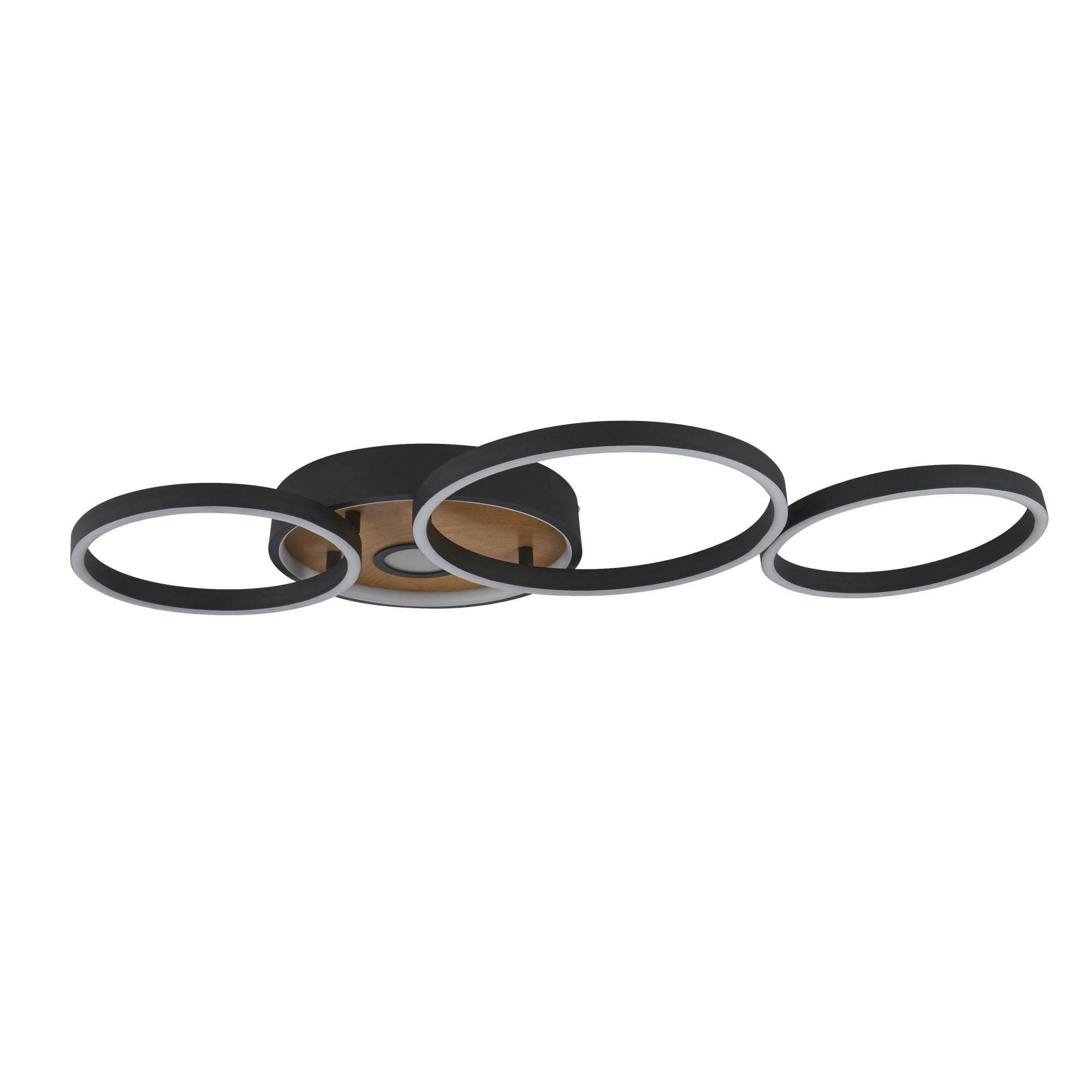 Searchlight Chambers Flush - Black Metal & Wood