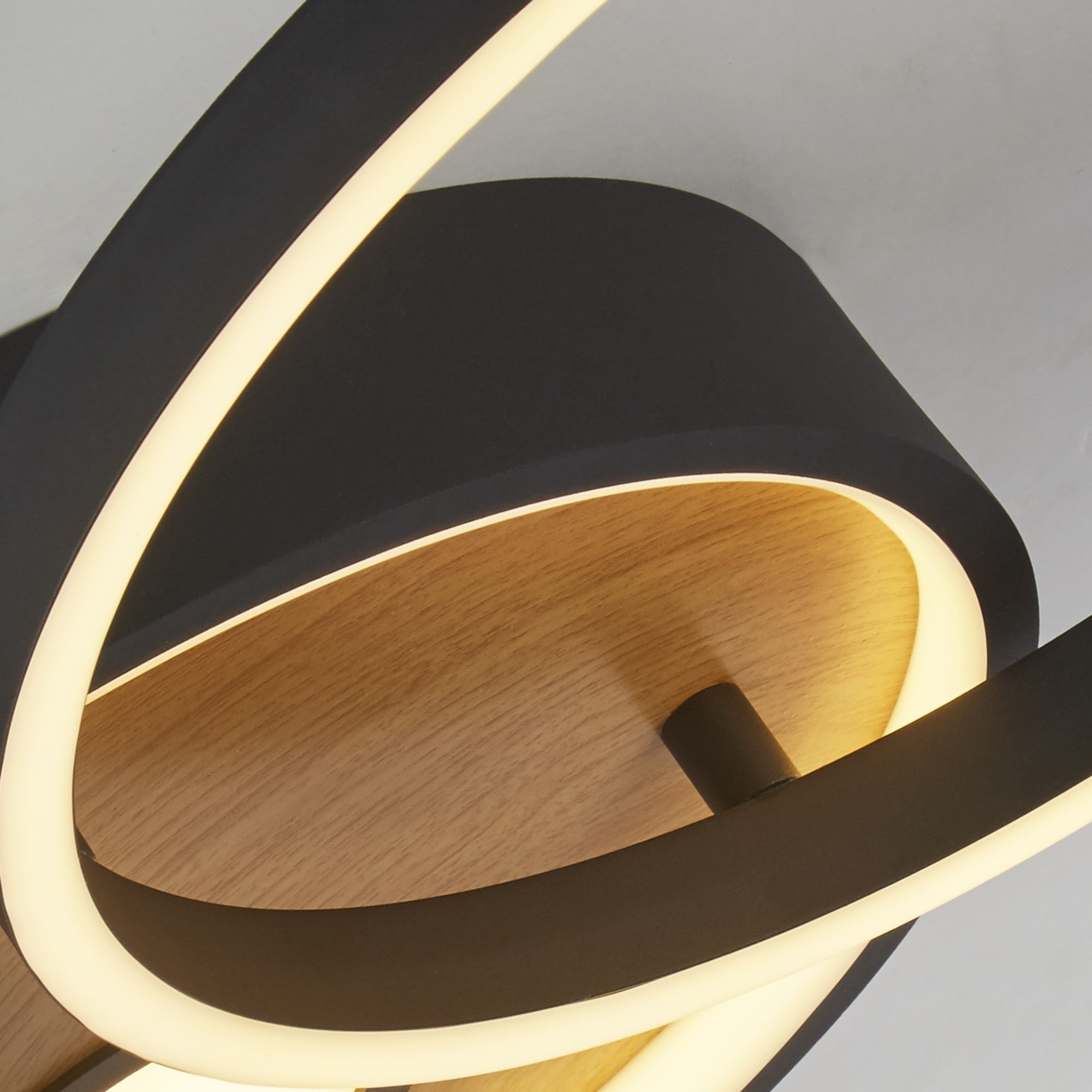 Searchlight Chambers Flush - Black Metal & Wood