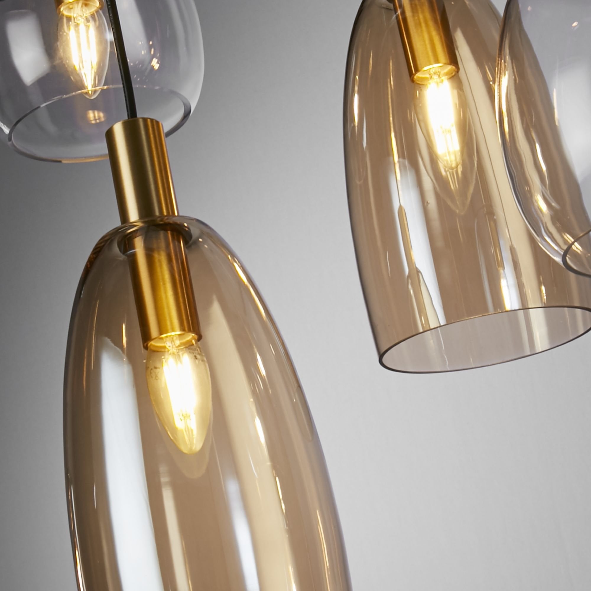 Searchlight Darrel 8 Light Multi-Drop Pendant - Black & Coloured Glass