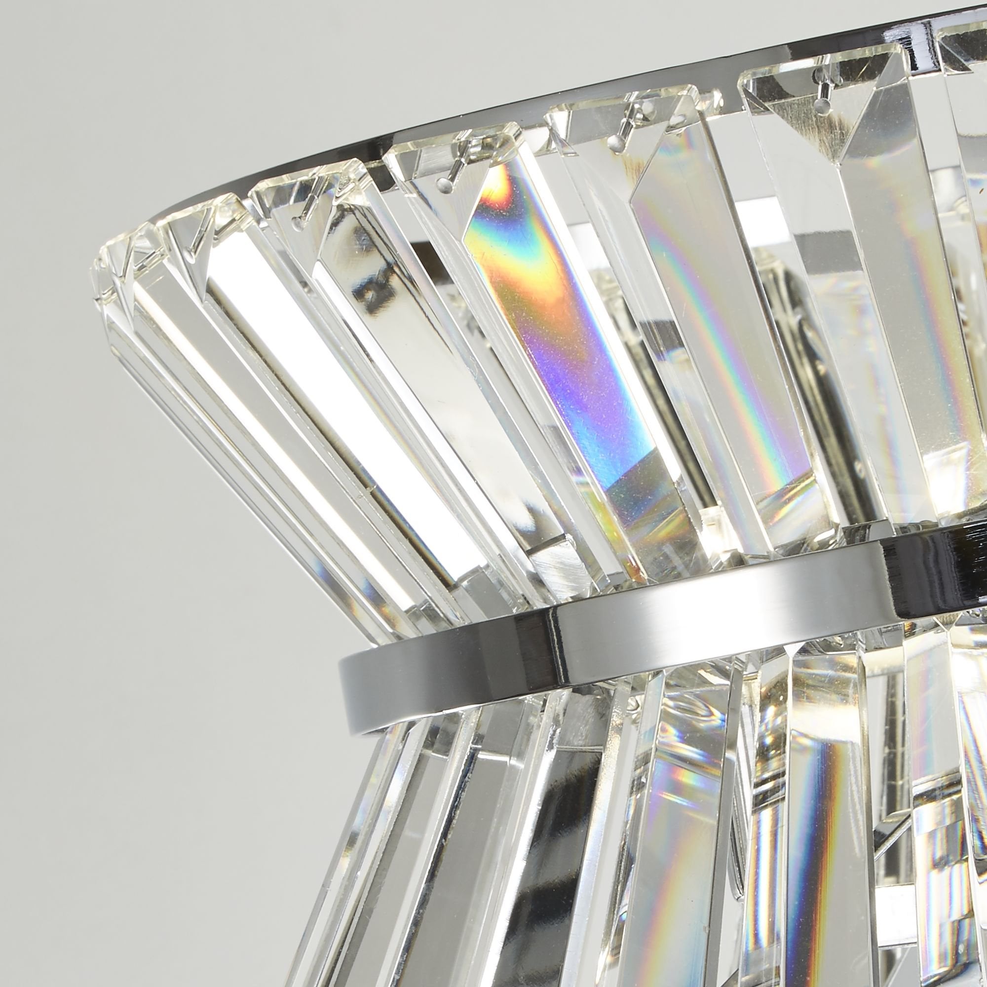 Searchlight Tetlow 3 Light Floor Lamp - Chrome & Clear Crystal